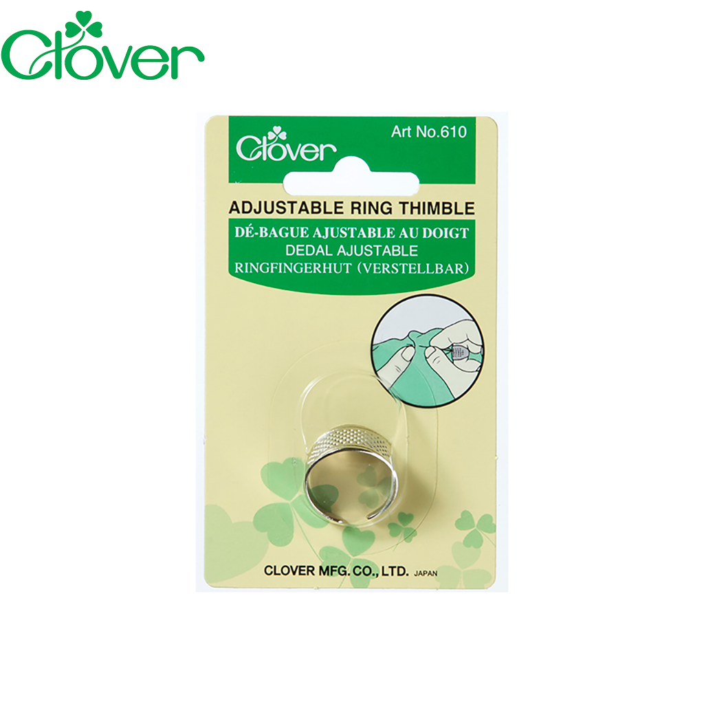 Clover Adjustable Ring Thimble for Sewing & Quilting - Perfect for Hand Stitching, Embroidery & Crafting Projects