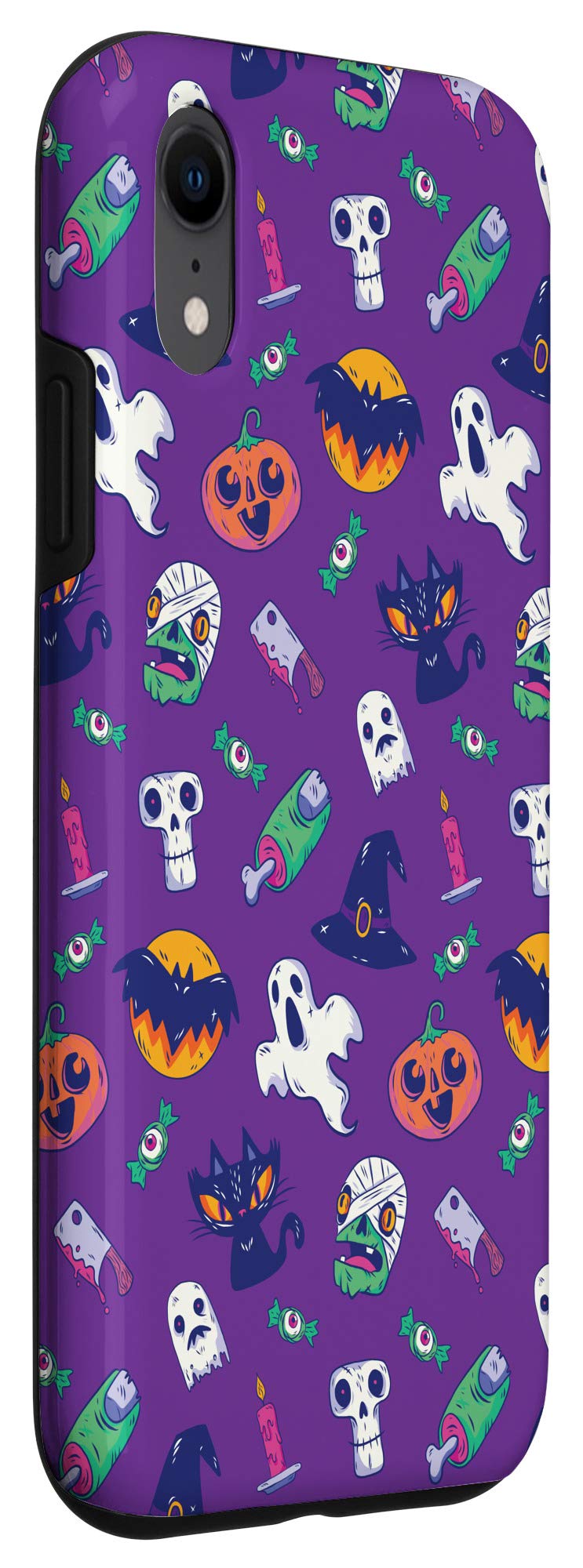 Halloween iPhone XR Case - Pumpkin, Jack-o'-Lantern, Zombie, Cat & Bats Design | Protective Phone Cover for Trick or Treat, Parties & Spooky Season
