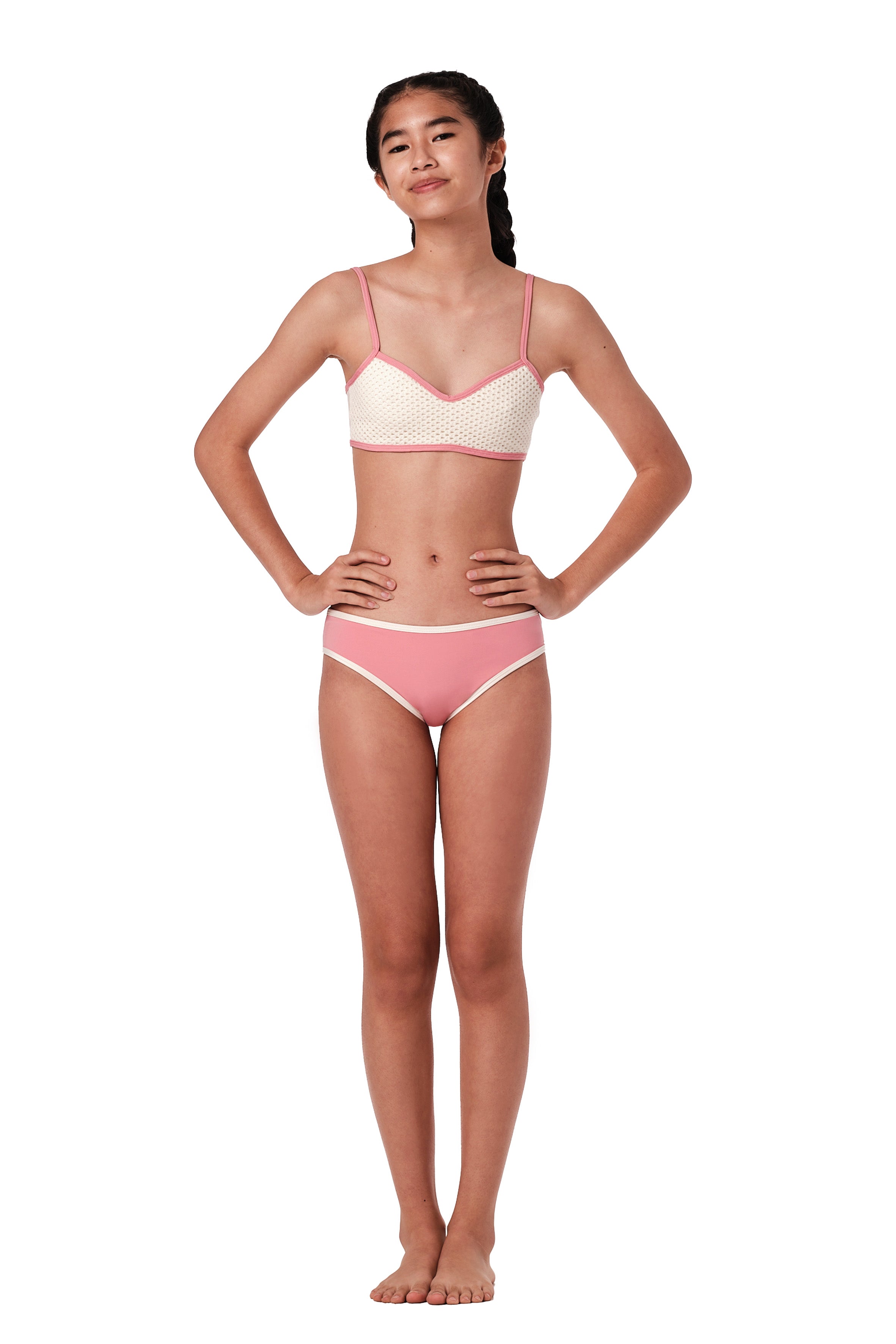 So Chic Blush Crochet Bikini Set - Women's Sexy Summer Swimwear 2 Piece Bathing Suit for Beach, Pool Party & Vacation