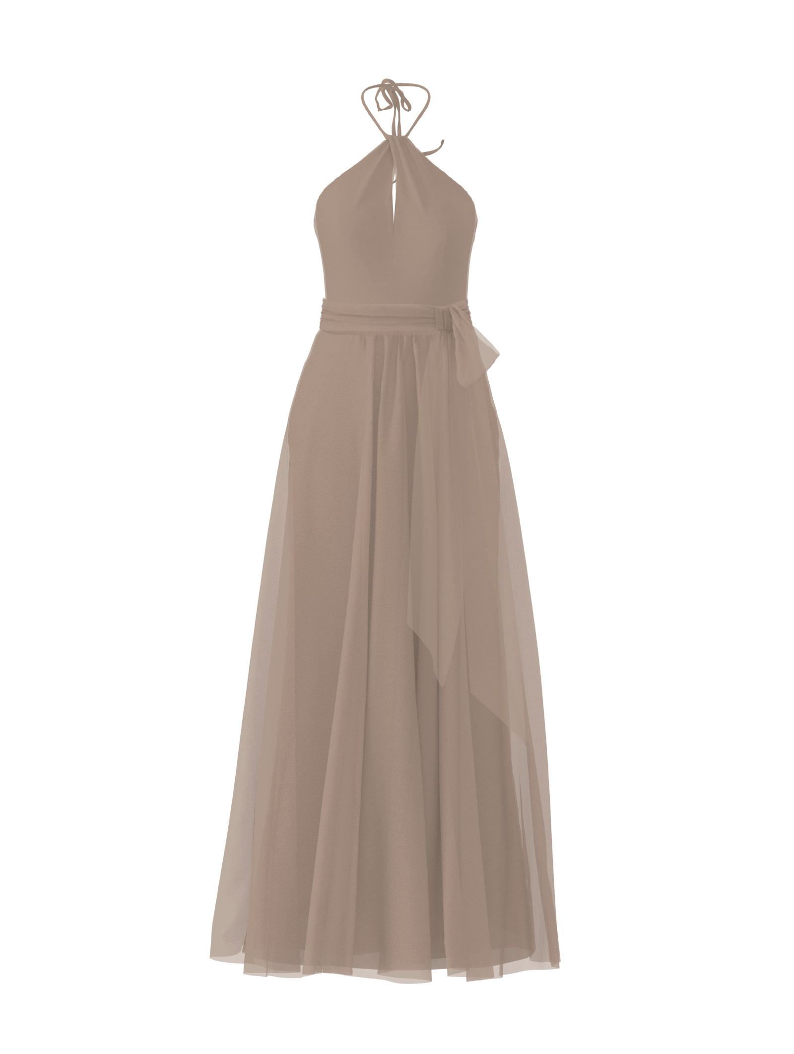 Colby Bodice & Justine Skirt Set with Sash Belt in Latte - Elegant Women's Fashion Outfit for Parties, Weddings & Special Occasions