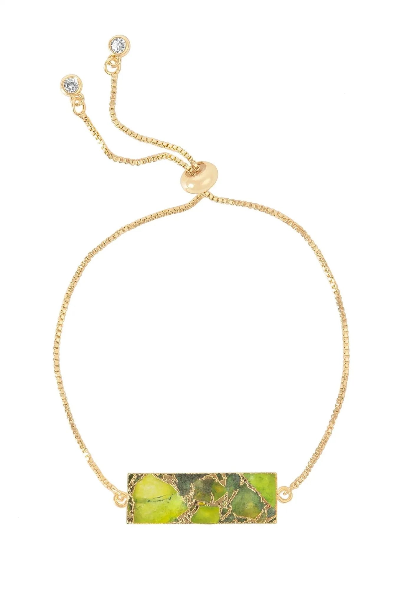Mojave Rectangle Stone Bracelet for Women - Natural Gemstone Beaded Cuff Bracelet - Boho Chic Jewelry for Everyday Wear & Special Occasions