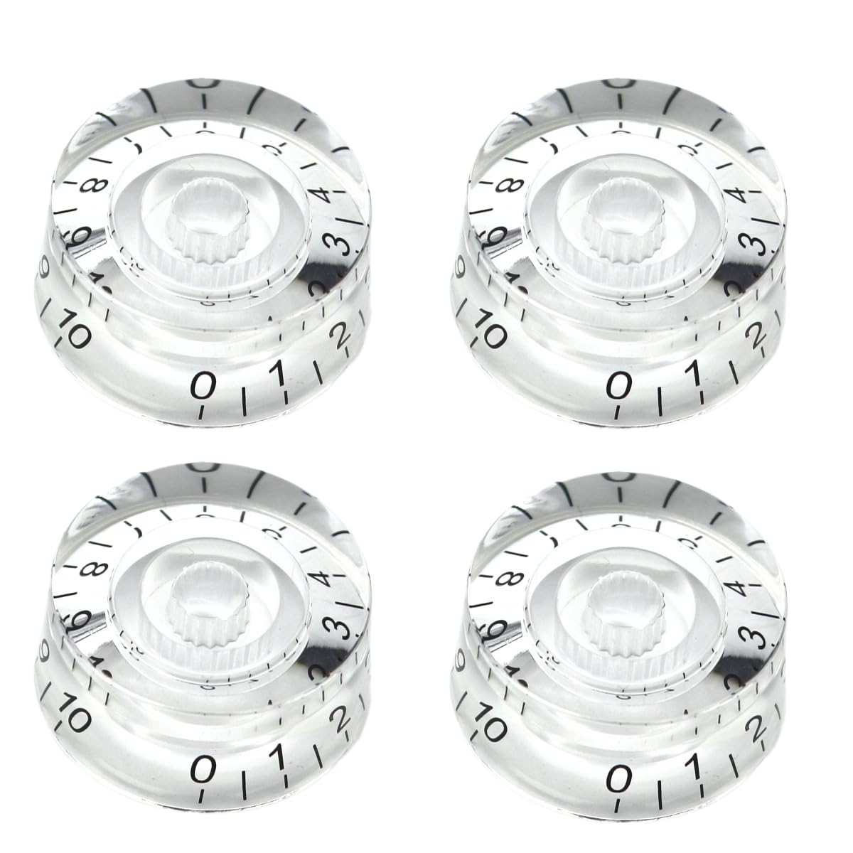 4Pcs Clear LP Electric Guitar Knobs - Metric LP Style Volume & Tone Control Knobs for Electric Guitar & Bass - Replacement Parts Set - Perfect for DIY Guitar Repair & Customization