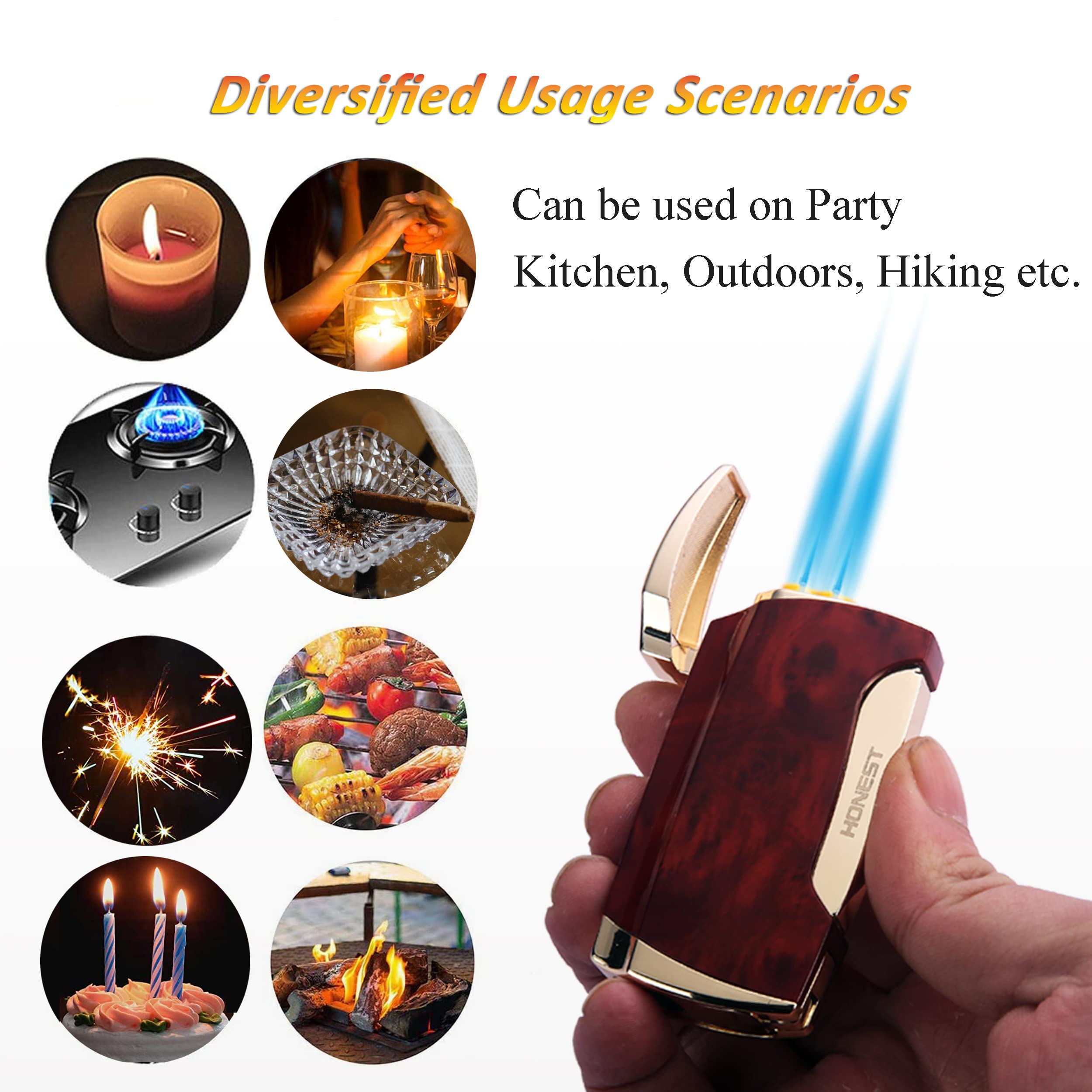 Double Jet Flame Torch Lighter (2PCS) - for Cigars & Outdoor Use