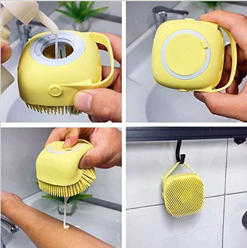 2-Pack Silicone Body Bath Brush with Shampoo Dispenser & Back Scrubber - Gentle Exfoliating & Massage Brush for Dead Skin Removal - Perfect for Kids, Men & Women - Ideal for Shower, Spa & Daily Skincare Routine