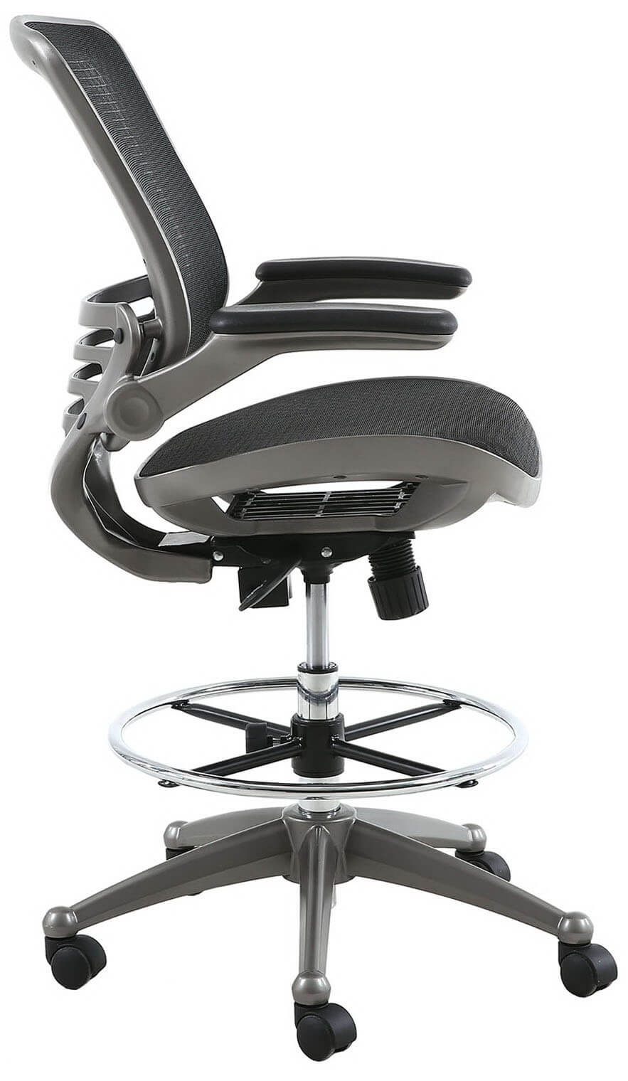Harwick Evolve All Mesh Heavy Duty Drafting Chair - Ergonomic Adjustable Office Chair with Gunmetal Finish [2250D BK] for Architects, Designers & Home Office Workspaces