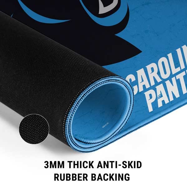 Skinit Small Gaming Mouse Pad - Officially Licensed NFL Carolina Panthers Distressed Alternate Design with Stitched Edges | Waterproof & Non-Slip Rubber Base | Perfect Desk Mat for Keyboard & Mouse | Ideal for Gaming, Office Work & Home Computer Setup
