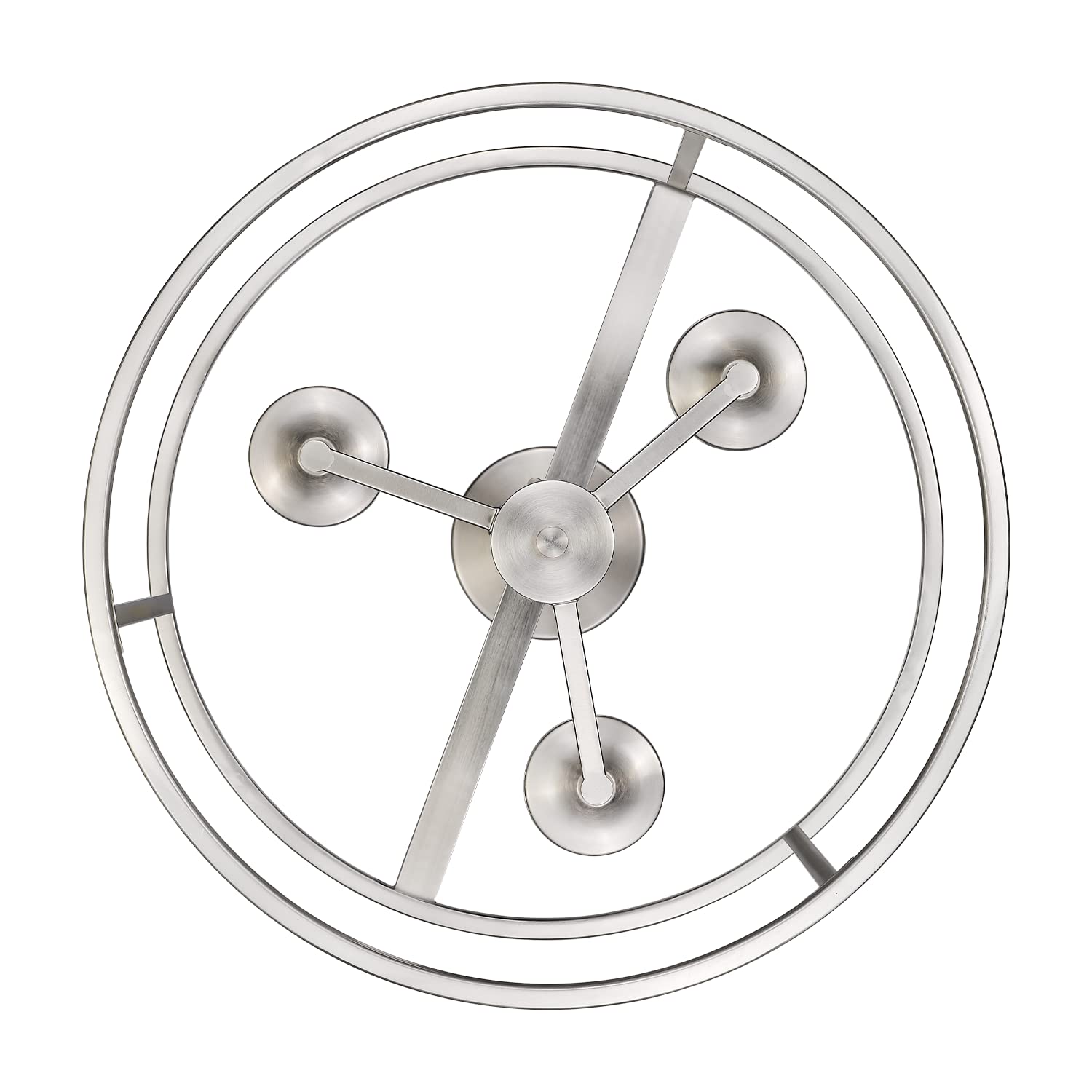 Brushed Nickel Semi Flush Mount Ceiling Light - 3-Light Modern Chandelier Fixture for Hallway, Entryway, Bathroom, Living Room & Dining Room - 18