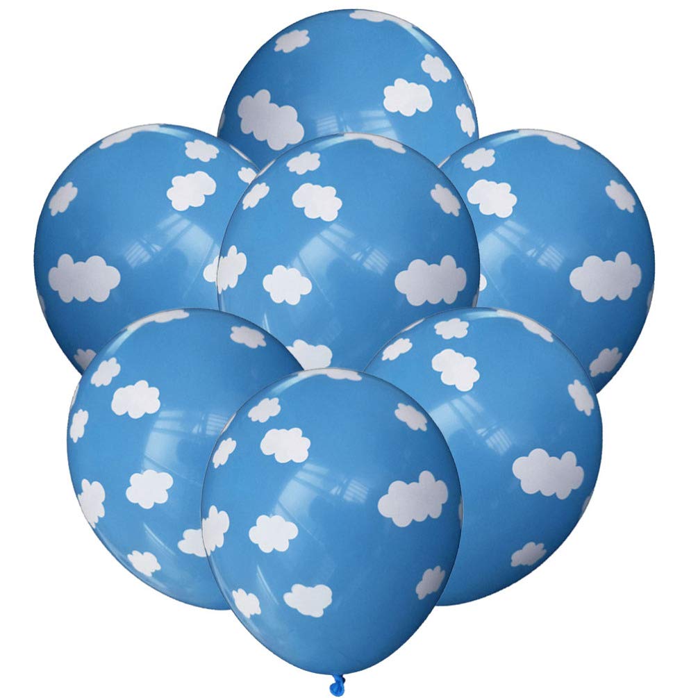 TOYANDONA 12 Inch Blue Cloud Latex Balloons - Matte Finish Birthday Party Decorations (50 Pack) for Baby Showers, Gender Reveals & Kids Celebrations - Perfect for Indoor/Outdoor Events