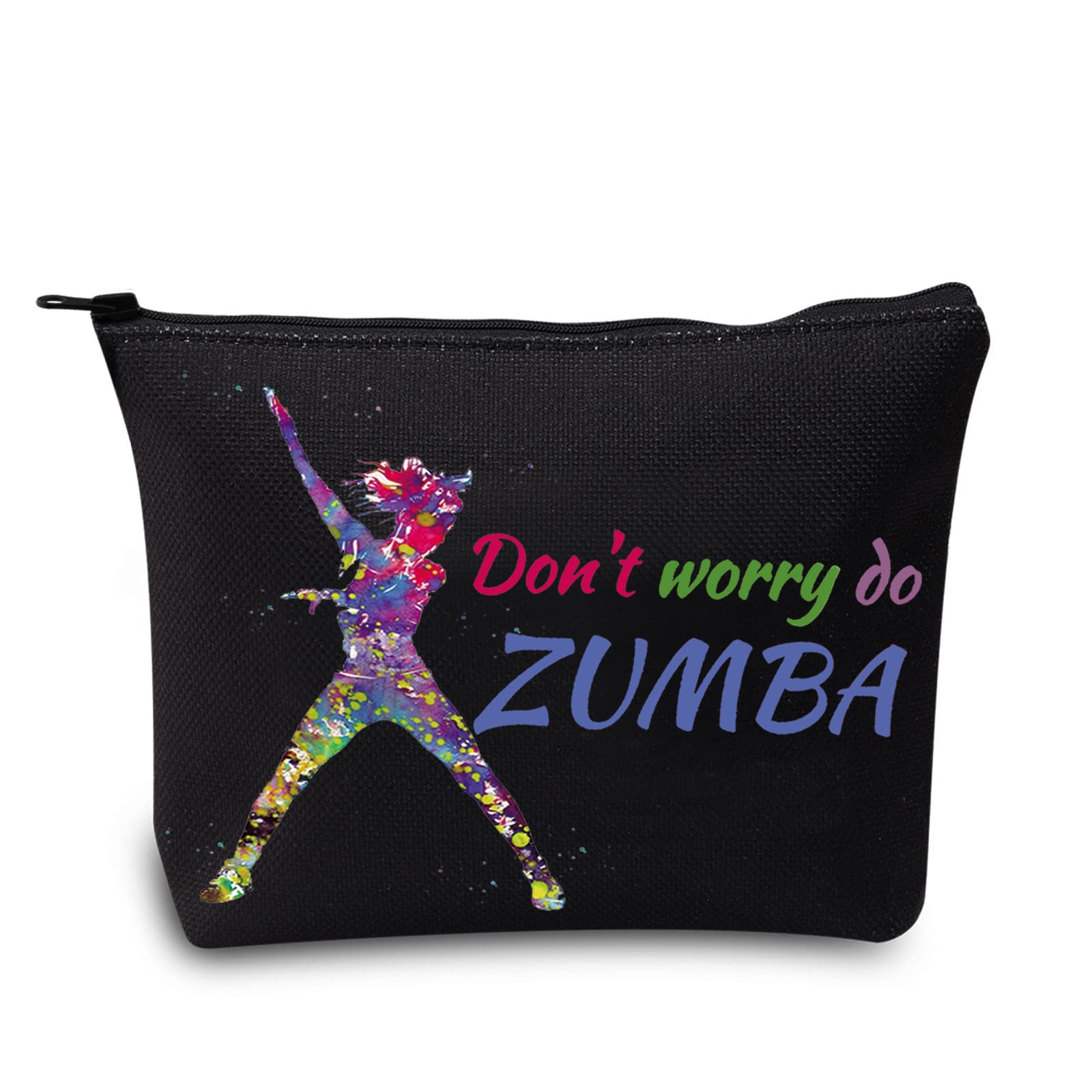 LEVLO Dance Makeup Bag for Dancers - Waterproof Cosmetic Pouch with Zipper - Perfect Gift for Dance Lovers (Do Zuba Black) - Ideal for Ballet, Jazz, and Dance Competitions