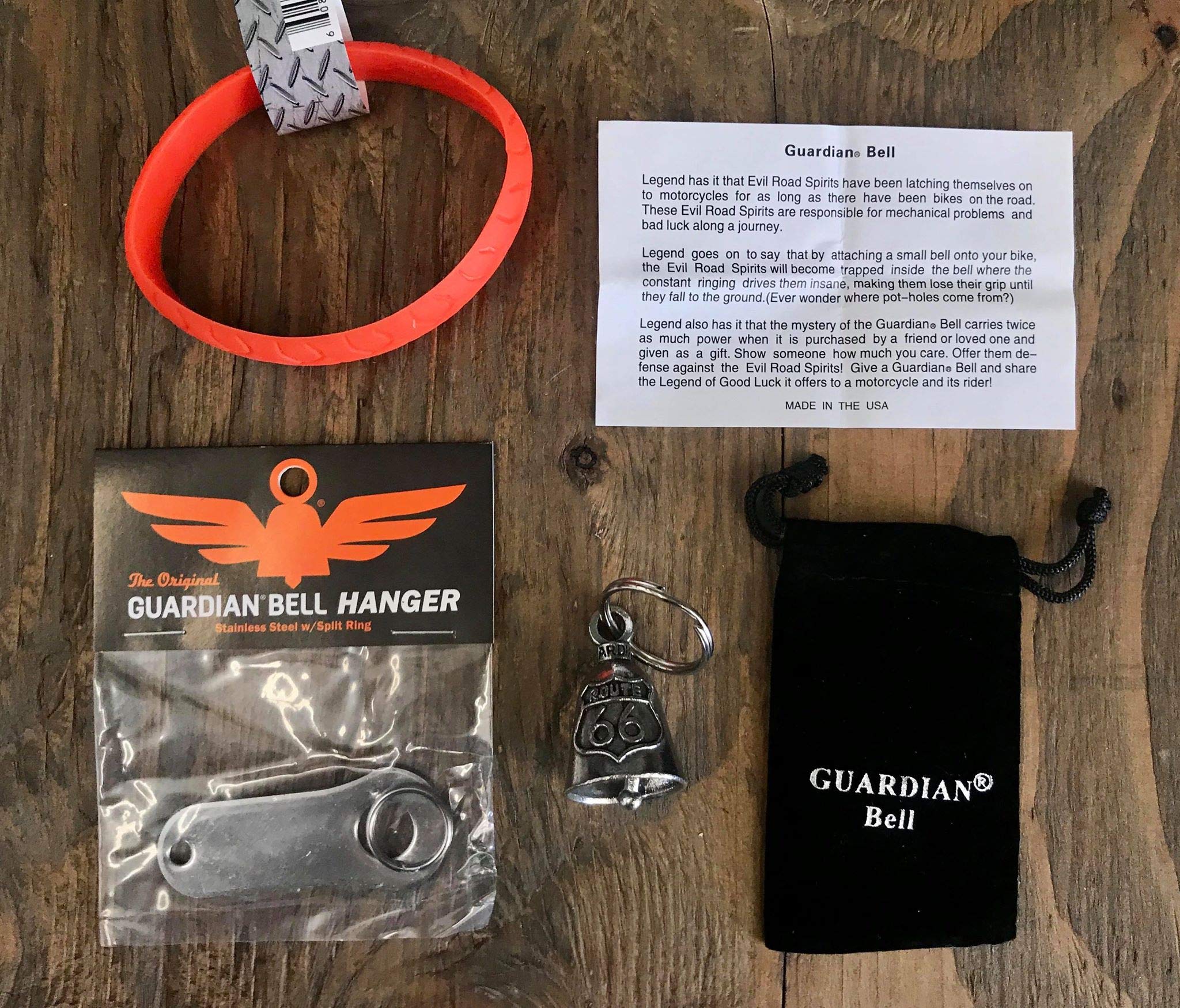 Guardian Bell Route 66 Motorcycle Protection Kit - Good Luck Charm for Bikers | Perfect for Harley, Cruiser & Touring Bikes (Gift Idea for Riders)