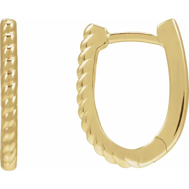 Elegant Oval Rope Hoop Earrings for Women - 14K Gold Plated Dainty Minimalist Jewelry - Perfect for Date Night, Office Wear & Special Occasions