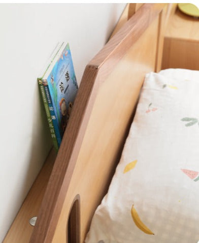 Kids Wooden Bed with Night Light - Beech & Poplar Little House Design with 15-Minute Auto Light Off - Perfect for Bedrooms, Playrooms & Cozy Sleep Spaces