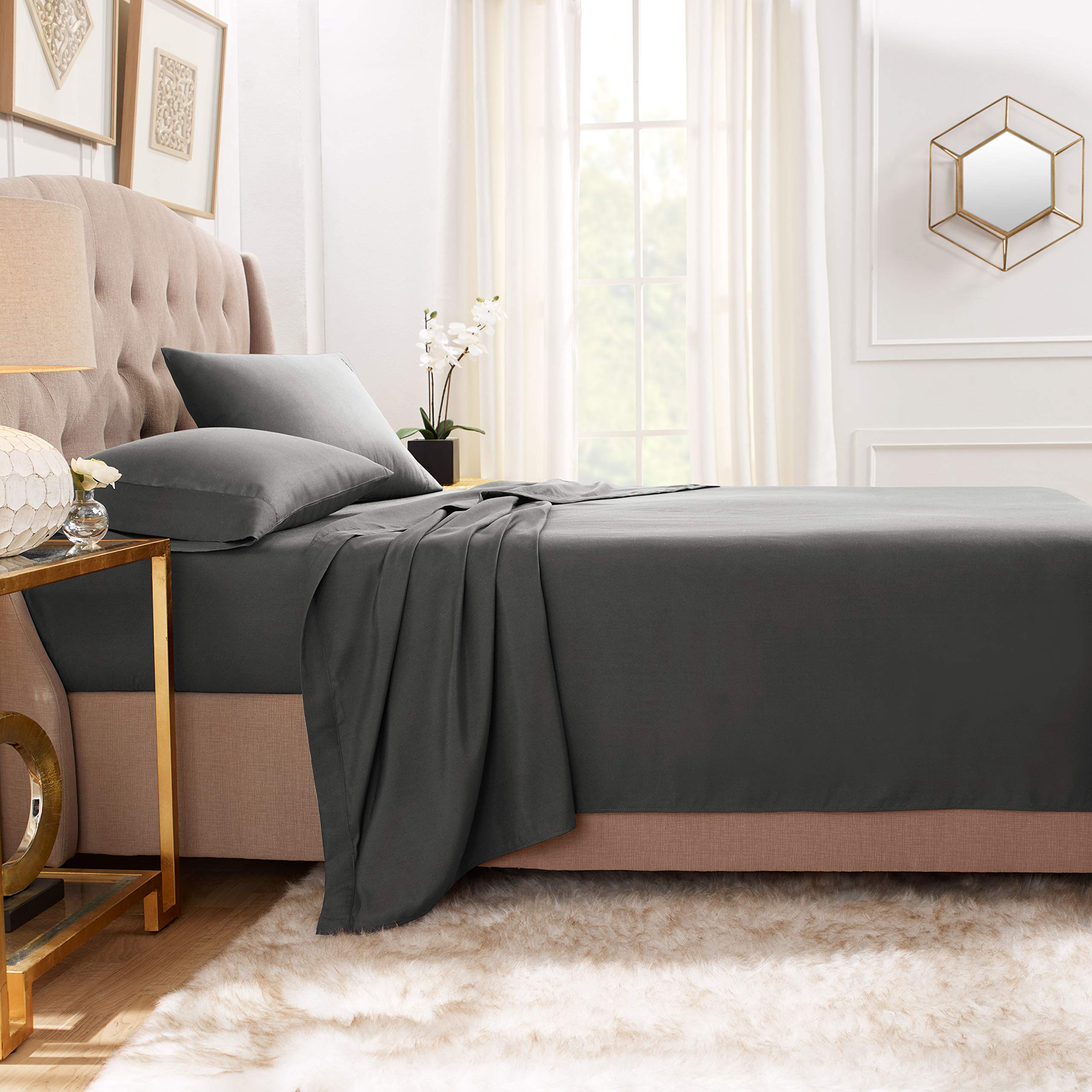 Premium 100% Cotton 800 Thread Count Twin XL Sheet Set - 4 Piece Wrinkle Resistant Bedding with 18