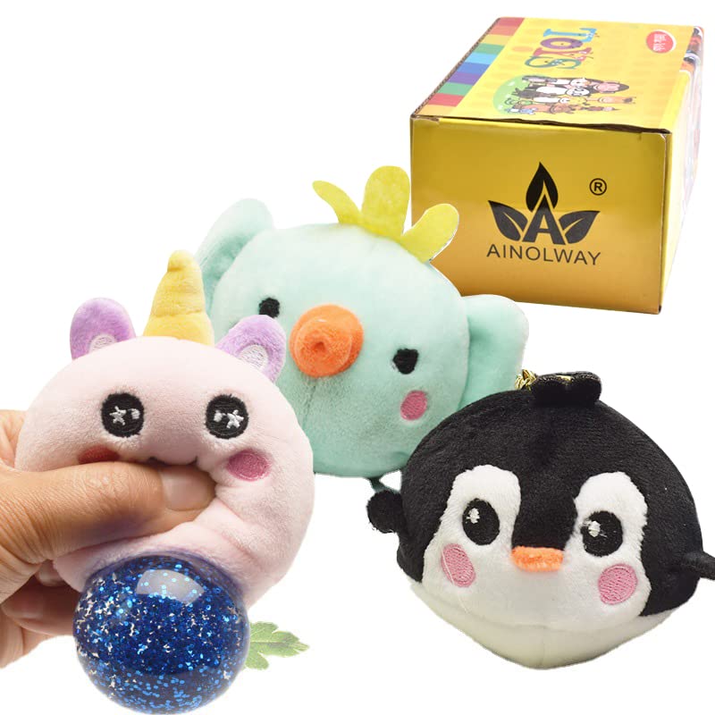 AINOLWAY Adorable Plush Toy Keychains - Soft & Cute Keyring Accessories for Kids, Women, Gifts - Perfect for Backpacks, Purses & Car Keys