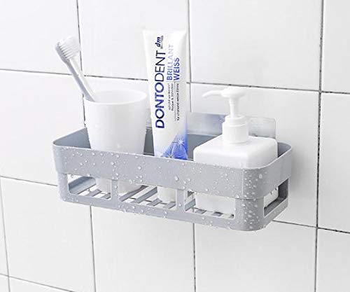 FosCadit 2-Pack White Plastic Wall Mounted Bathroom Shelf Organizer Set - Multipurpose Storage Racks for Home, Washroom, Basin & Kitchen - Perfect for Toiletries, Cosmetics, Kitchen Supplies & Bath Accessories