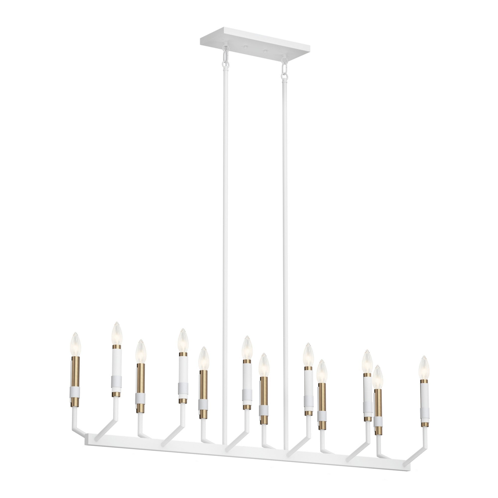 Armand 42-Inch 12-Light Linear Chandelier - Modern LED Crystal Pendant Light Fixture for Dining Room, Kitchen Island & Living Room