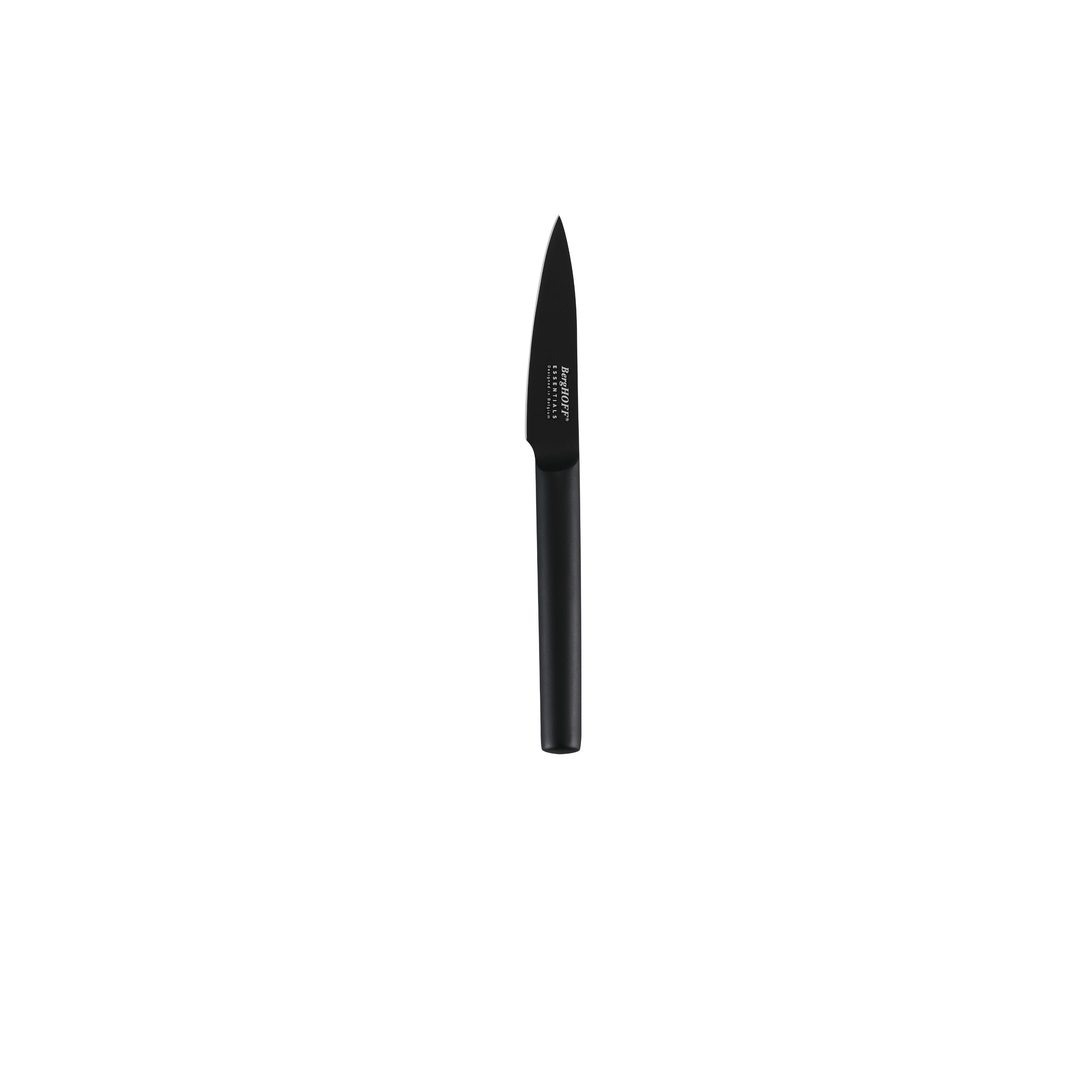 BergHOFF Ron Utility Knife - 5-Inch Black Stainless Steel Kitchen Knife for Chopping, Slicing & Dicing | Perfect for Home Cooking, Camping & Outdoor Adventures