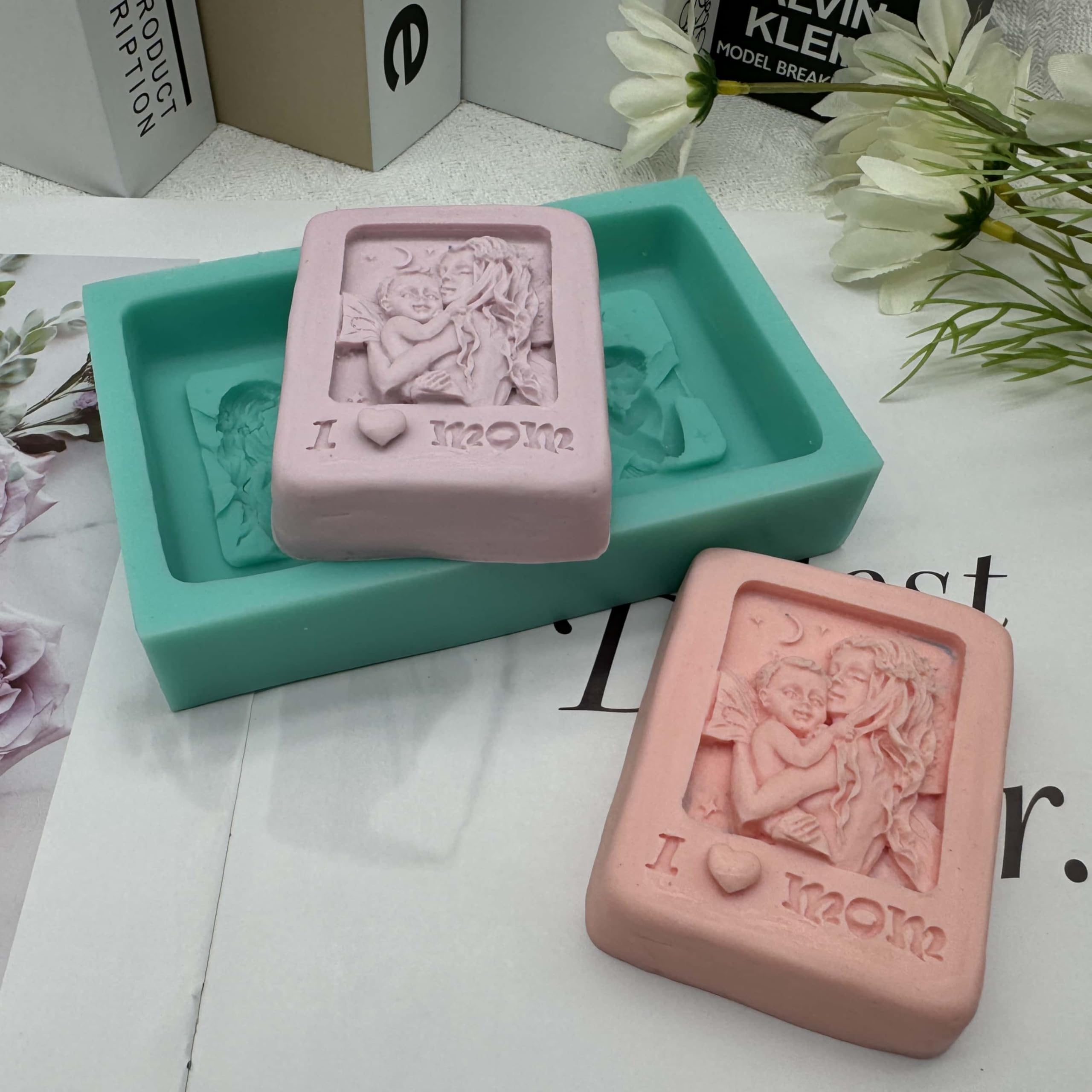GreatMold DIY 'I Love Mom' 3D Silicone Soap Mold - Handmade Candle & Cake Decoration Mould for Mother's Day Gifts | Perfect for Soap Making, Candle Crafting, and Baking Decorations