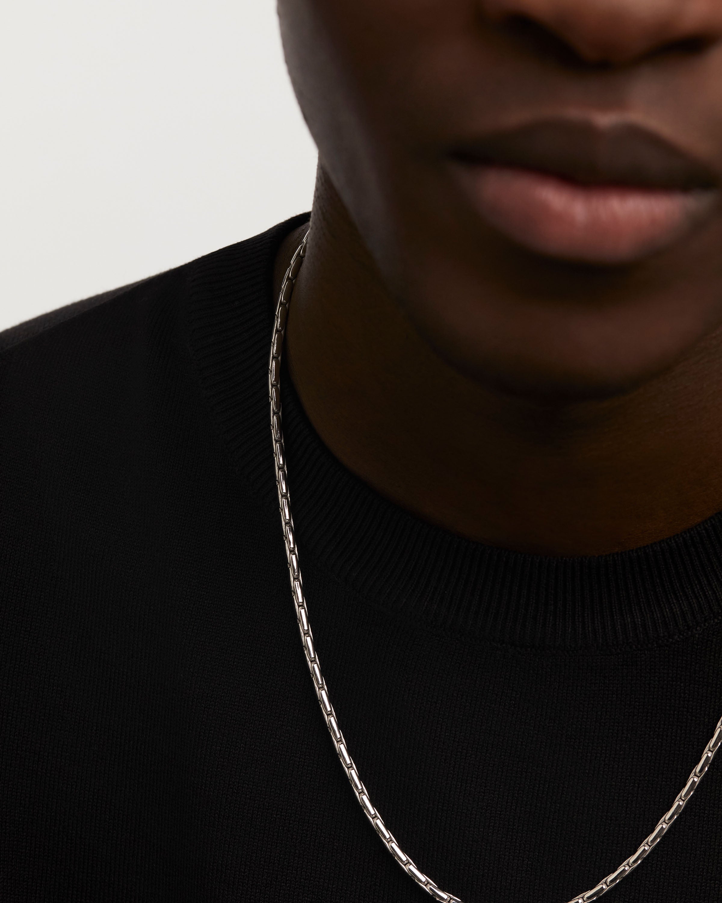 Large Boston Silver Chain Necklace for Women - Elegant 925 Sterling Silver Jewelry for Everyday Wear, Layering & Gifts | Perfect for Casual, Office & Special Occasions