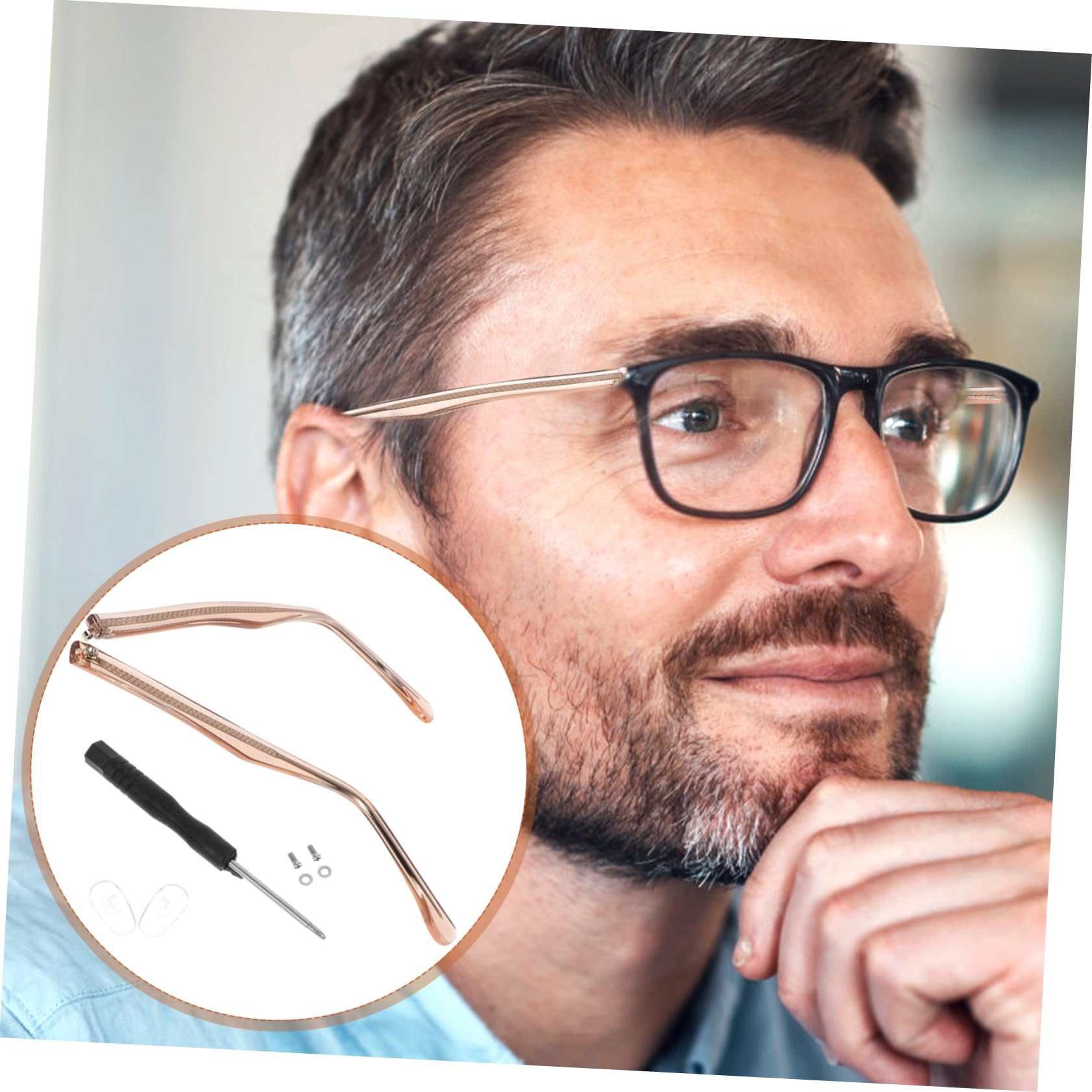 GLEAVI Replacement Sunglasses Temple Arms - 1 Pair Metallic Sunglass Repair Parts for Eyeglass Frame Fix, Perfect for DIY Glasses Repair at Home or Office