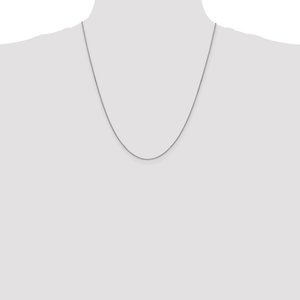10K White Gold Box Chain Necklace 0.9mm - Durable Lobster Clasp for Secure Wear - Perfect for Everyday Jewelry, Gifts & Special Occasions