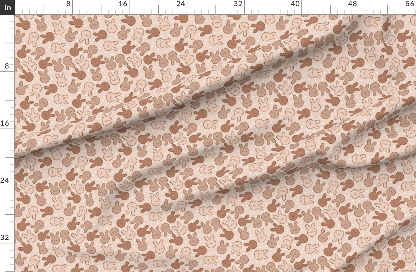 Boho Easter Bunny Gender Neutral Printed Organic Cotton Sateen Fabric by The Yard - Spoonflower Fabric for Sewing, Quilting, Apparel & Home Decor | Perfect for DIY Easter Crafts, Baby Clothes & Boho Home Decor