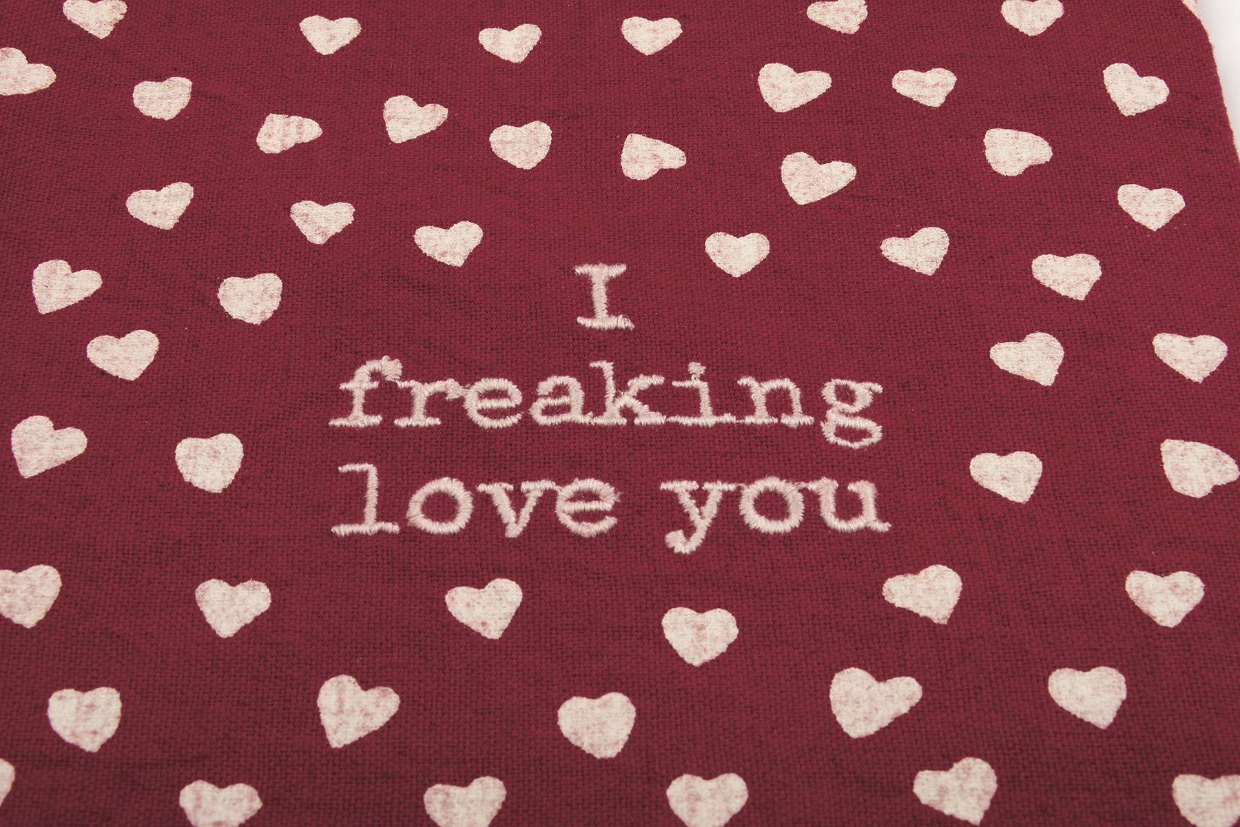 Primitives by Kathy 'I Freaking Love You' Kitchen Towel - Funny & Cute Cotton Dish Towel for Kitchen Decor, Housewarming Gifts & Everyday Use