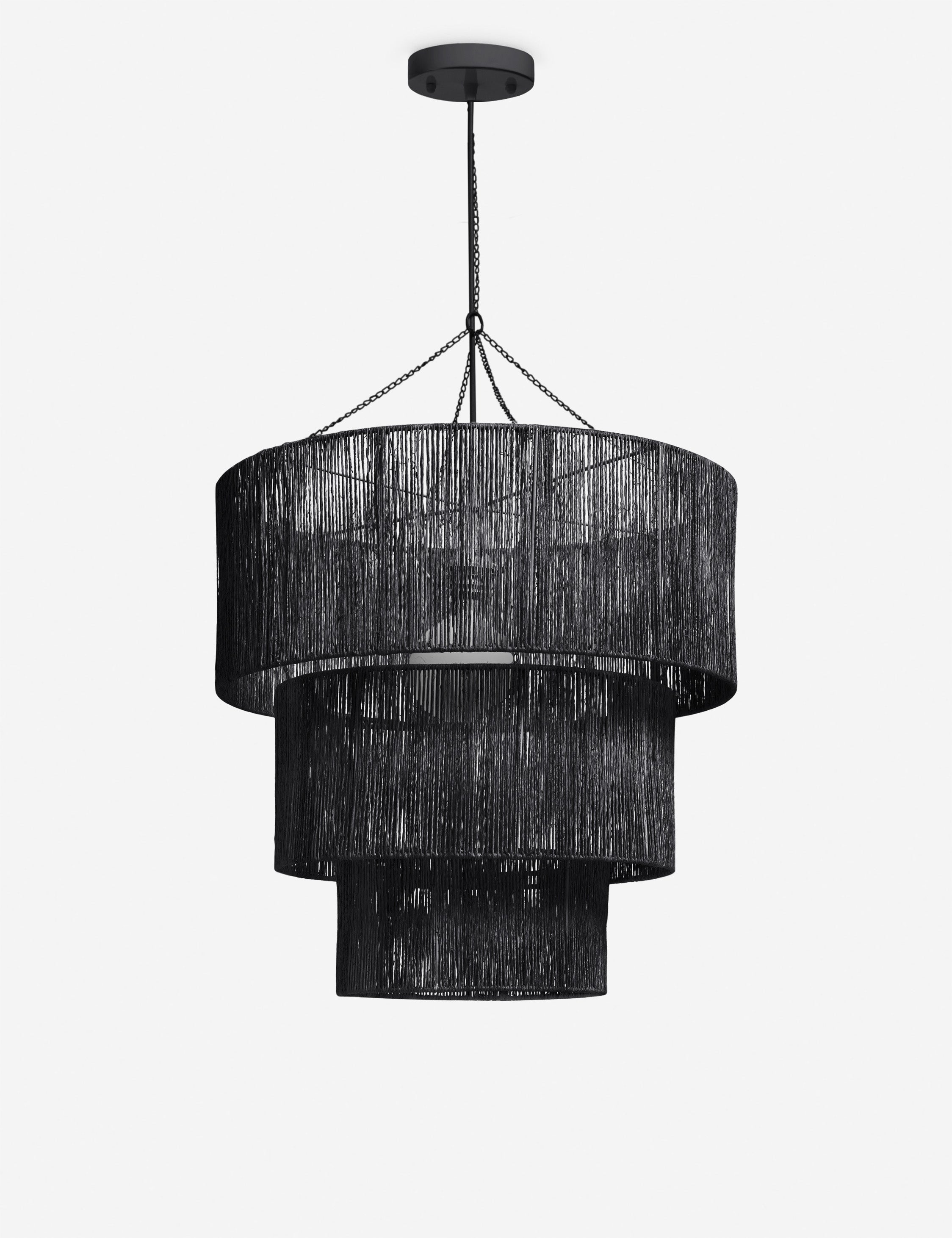 Chavette Chandelier - Elegant Black Crystal Ceiling Light Fixture for Dining Room, Bedroom & Living Room Decor