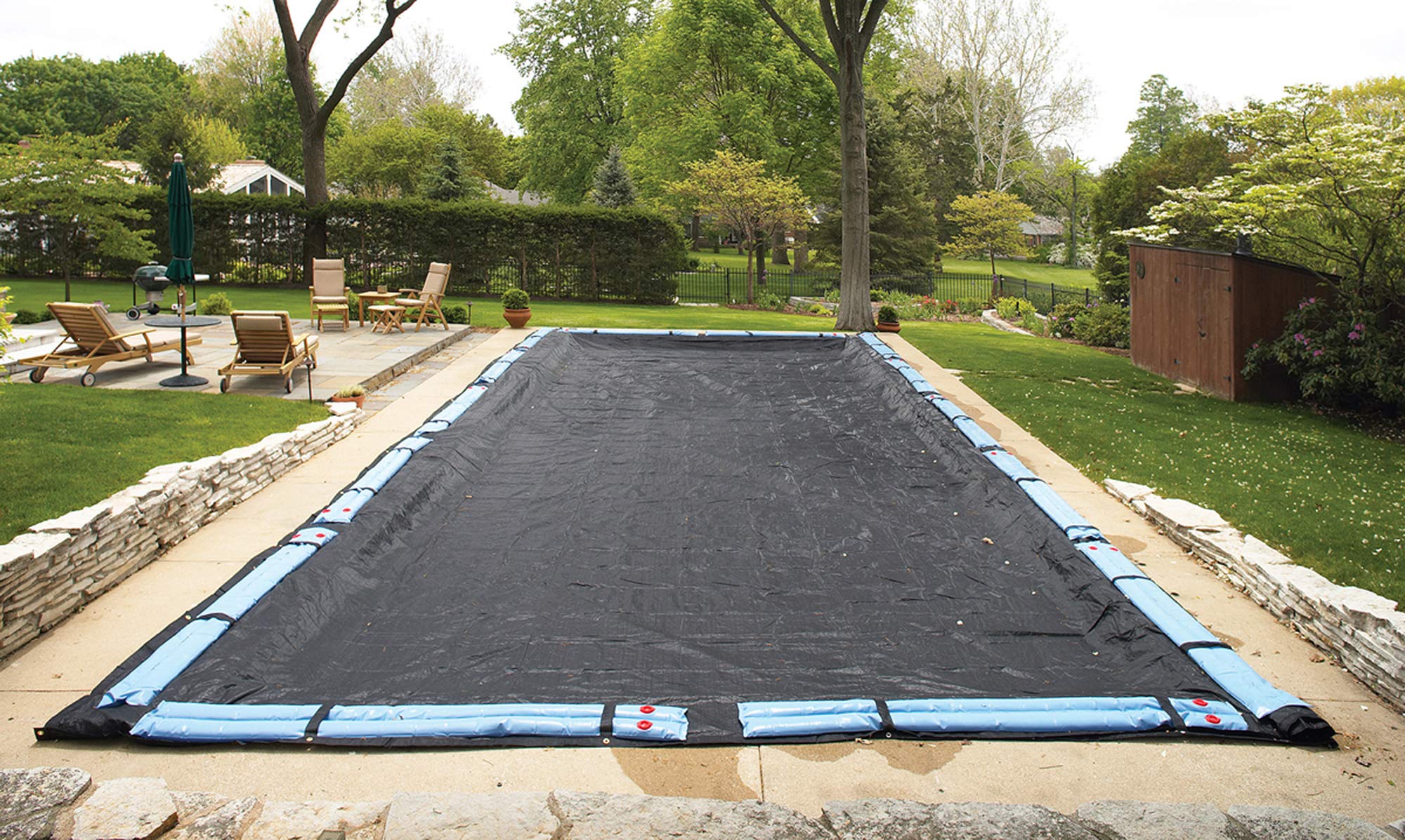 Blue Wave 25ft x 45ft Heavy Duty Rectangular Mesh In-Ground Pool Winter Cover - Durable Protection for Swimming Pools During Cold Months