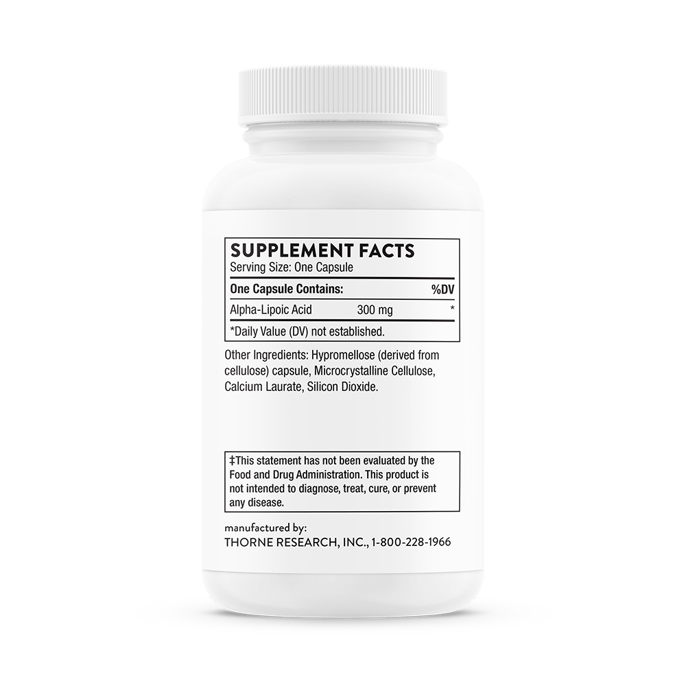 Thorne Alpha Lipoic Acid 600mg Supplement (SF797) - Antioxidant Support for Nerve Health & Blood Sugar Balance - Perfect for Daily Wellness & Anti-Aging Routine