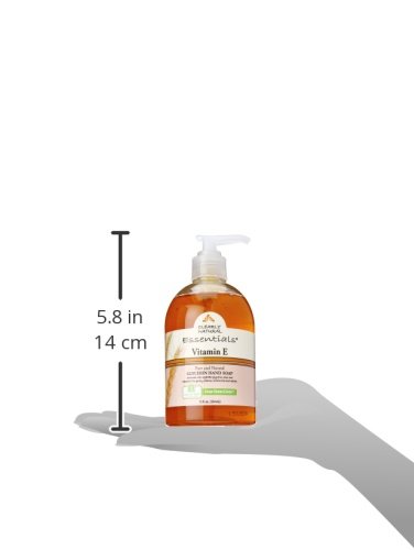 Clearly Natural Vitamin E Liquid Glycerine Soap - 12 oz | Moisturizing & Nourishing Bar Soap for Dry Skin | Perfect for Daily Face & Body Wash, Sensitive Skin Care & Spa Relaxation