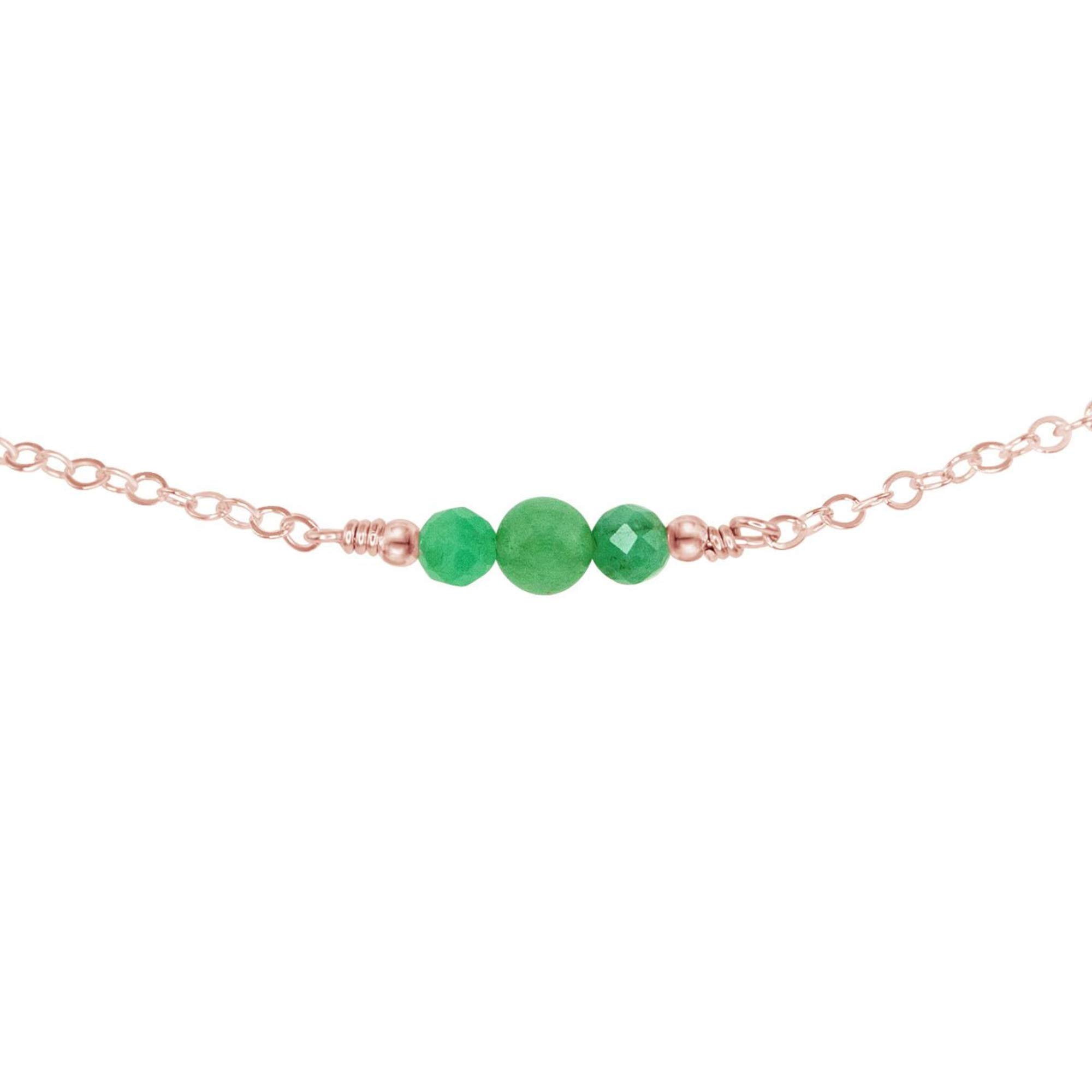 14K Rose Gold Filled Aventurine Dainty Choker Necklace - Elegant Minimalist Jewelry for Women, Perfect for Everyday Wear & Special Occasions