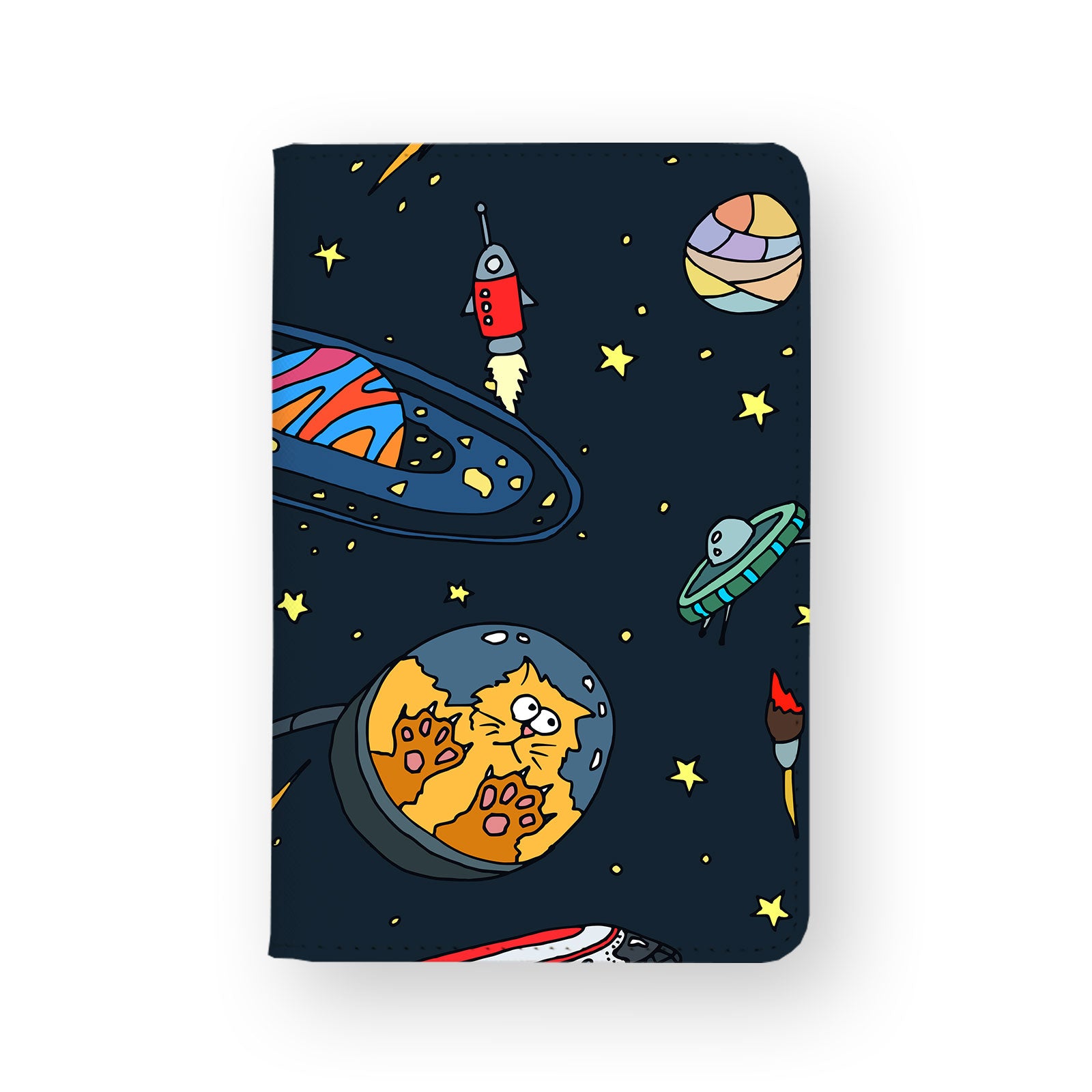 Premium Travel Wallet for Men & Women - RFID Blocking Astronaut Space Design - Perfect for Passport, Credit Cards & Cash - Ideal for Airplane, Vacation & Business Trips