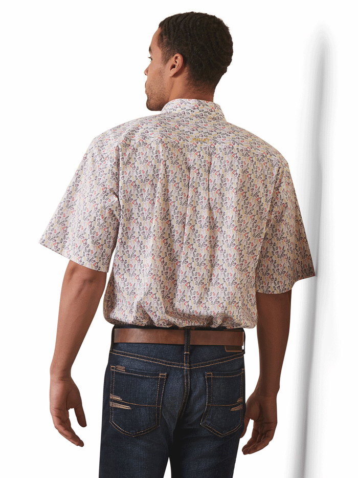 Ariat Men's Danon Classic Fit Short Sleeve Shirt - White | Comfortable Casual Western Shirt for Ranch Work, Outdoor Activities & Everyday Wear