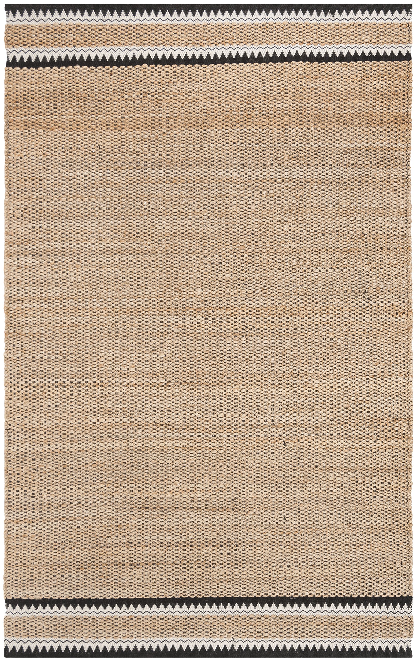 SAFAVIEH Handmade Natural Fiber Jute Area Rug 6' x 9' - Farmhouse Boho Coastal Rustic Style in Natural & Black (NF874B) | Durable for High Traffic Areas | Perfect for Living Room, Bedroom, Dining Room & Home Decor