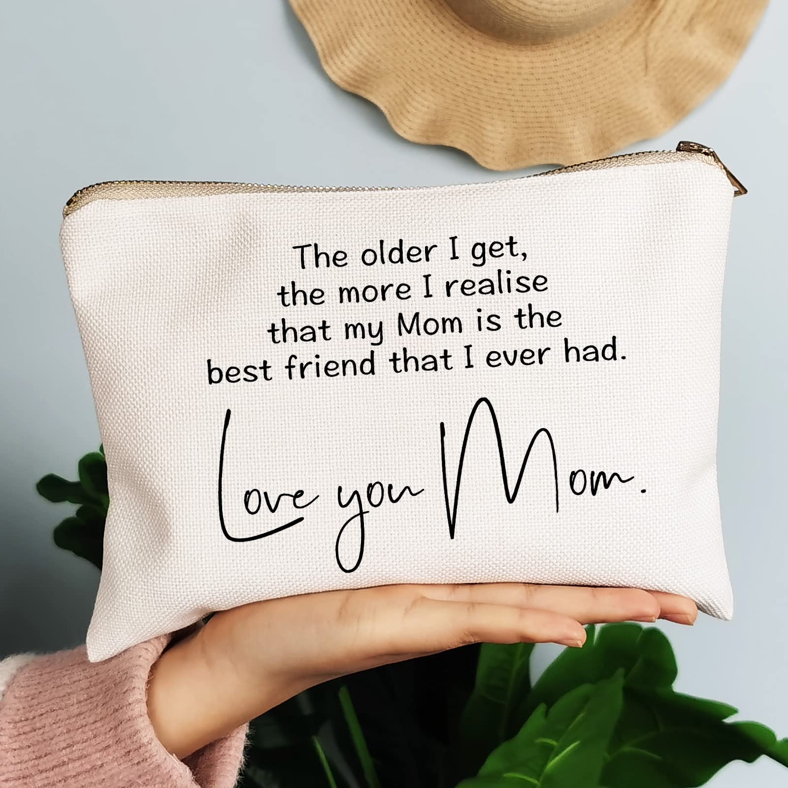 Mom's Best Friend Makeup Bag - Sentimental Keepsake Gift for Wedding, Mother's Day & Birthday - Cosmetic Organizer Pouch for Women - Perfect Gift from Daughter for Special Occasions (Home, Travel, Bridal Shower)