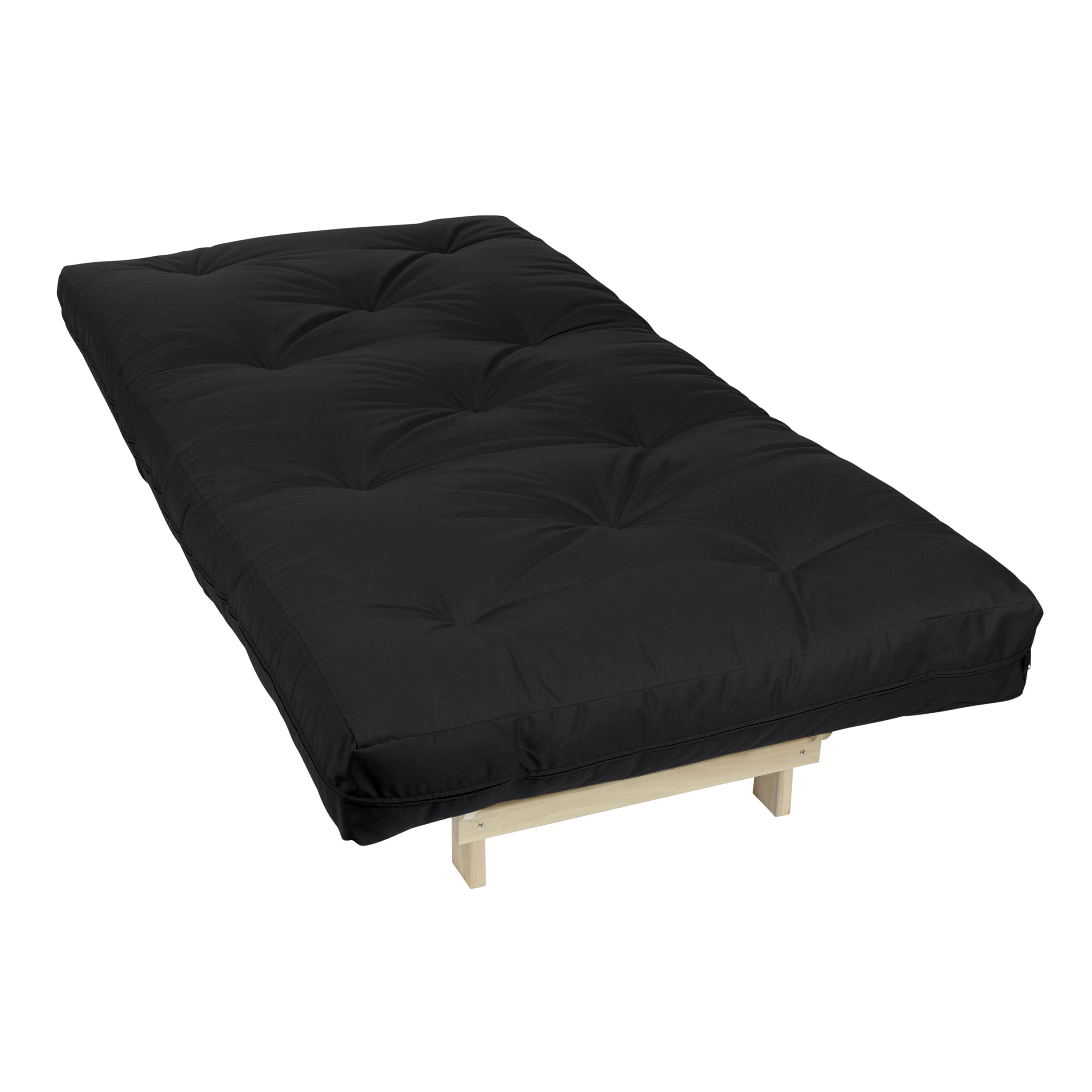 Premium Standard Futon Mattress - Twin Size, Onyx Suede Cover - Comfortable & Durable for Small Spaces - Perfect for Guest Rooms, Dorms, and Studio Apartments