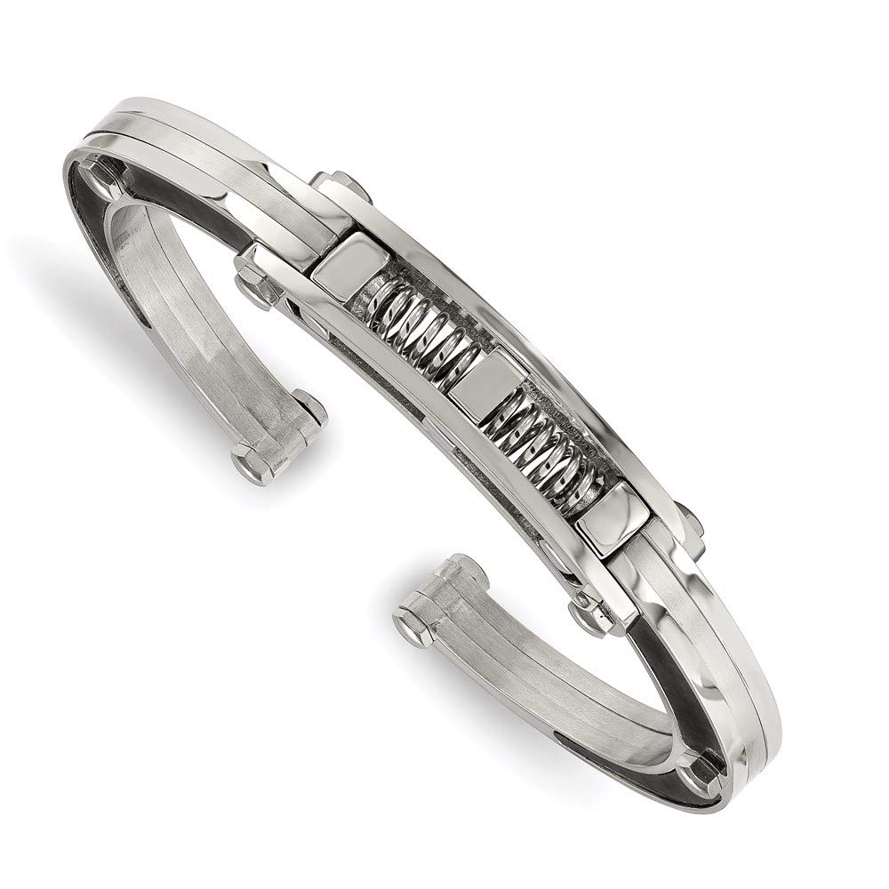 Ryan Jonathan Stainless Steel & Carbon Fiber Hinged Bangle Bracelet - Brushed & Polished Jewelry for Men & Women | Perfect for Weddings, Parties & Everyday Wear