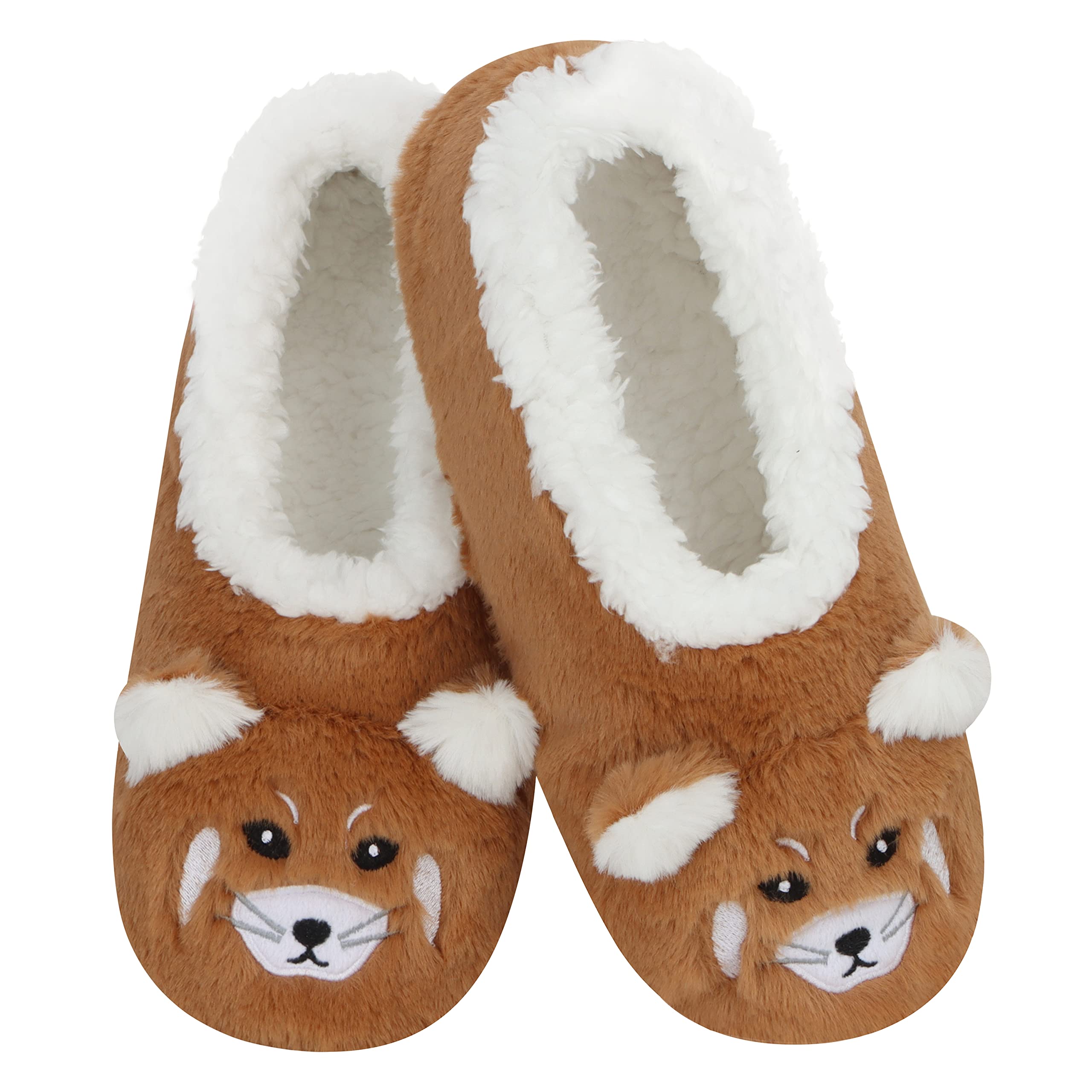 Snoozies Women's Fuzzy Slipper Socks - Ultra Soft Indoor House Slippers with Cozy Fleece Lining & Non-Slip Sole - Perfect for Relaxing at Home, Lounging & Cold Weather Comfort