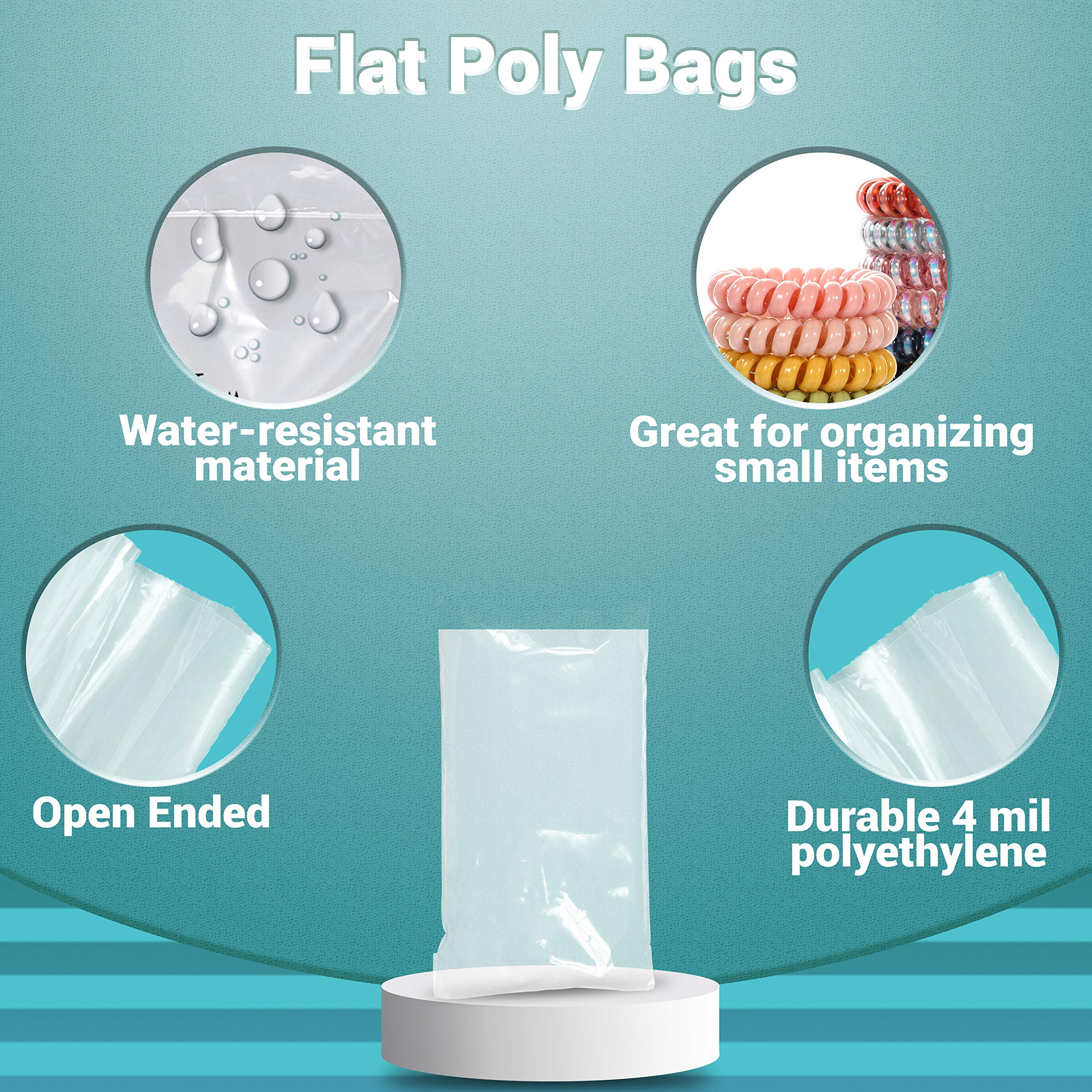 APQ 7x14 Inch Clear Plastic Bags for Packaging - 1000 Pack of 4 Mil Tear-Resistant Polyethylene Flat Bakery Bags with Open Top | Perfect for Popcorn, Homemade Bread, Cookies & Pastry Storage | Ideal for Bakeries, Cafes & Home Baking