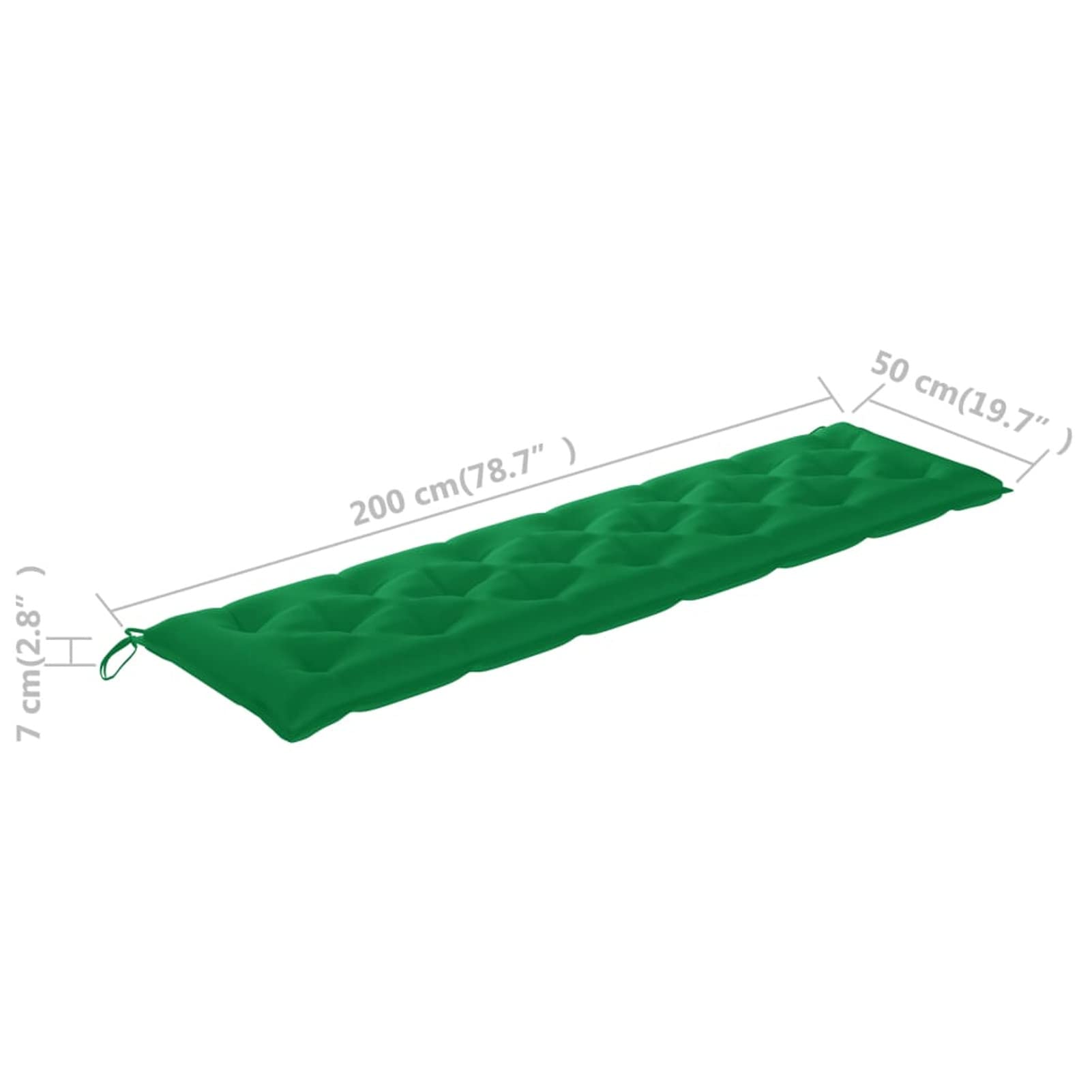 Tidyard Outdoor Bench Cushion - 78.7 x 19.7 x 2.8 Inch Waterproof Garden Seat Pad, Durable Fabric Chair Cushion for Patio, Deck, Porch - Green Soft Comfortable Bench Cushion for Outdoor Furniture