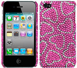 Apple iPhone 4 / 4S Diamond Rhinestone Case with Pink Hearts - Stylish Protection for Everyday Use & Special Occasions
