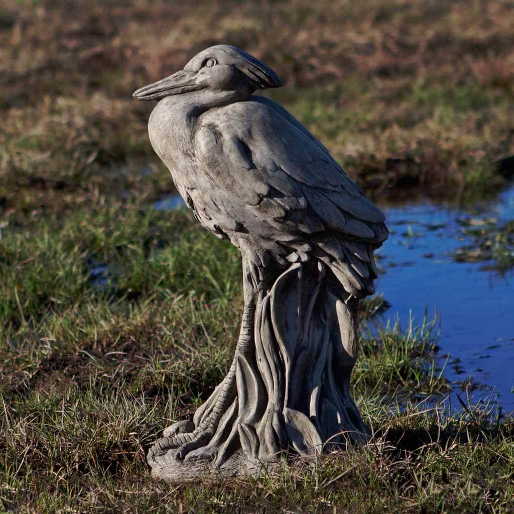 Campania International Egret Statue - Elegant Garden Decor, Outdoor Bird Sculpture for Patio, Lawn & Poolside | Perfect for Home & Landscape Decoration