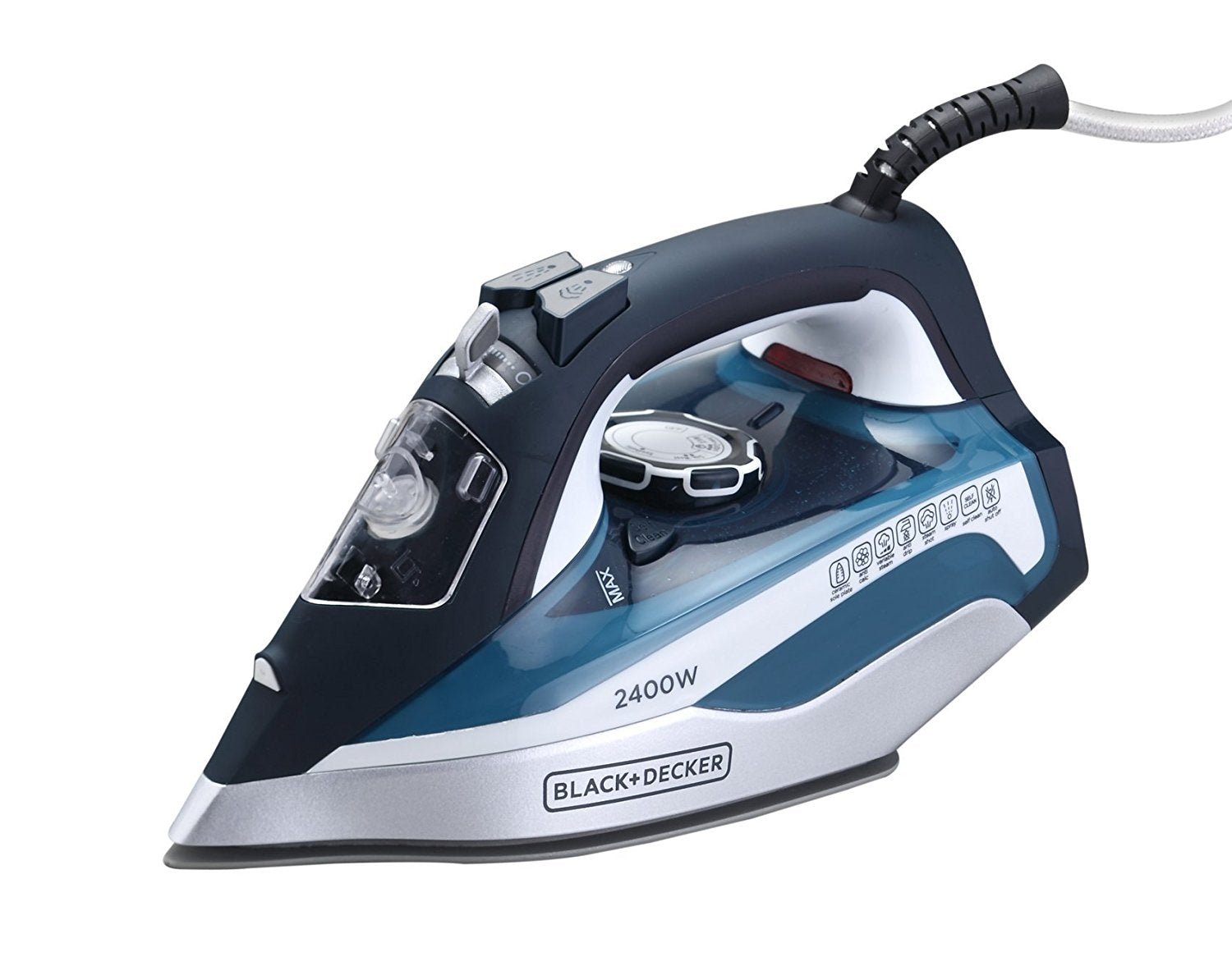Black and Decker X2150 2200W Auto Shut Off Steam Iron - 220V European Plug (Not for USA) | Perfect for Travel & Home Use in Europe