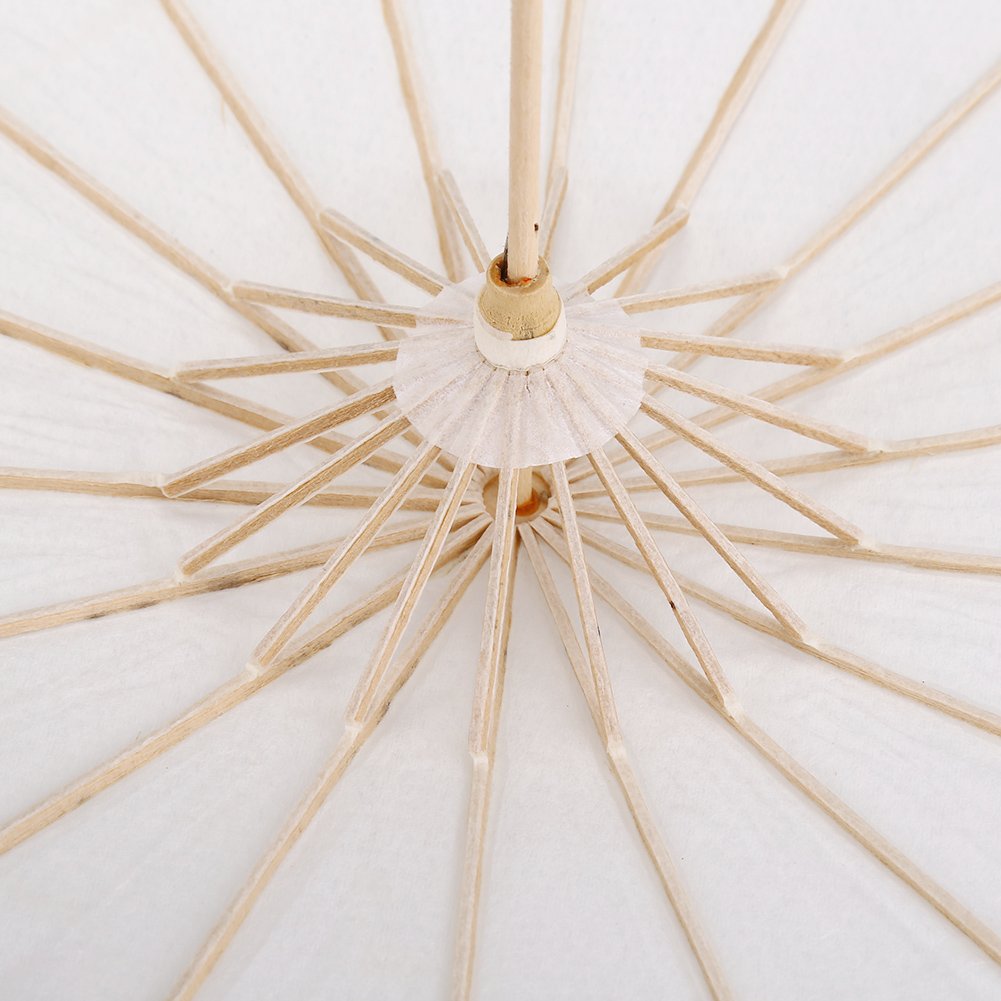 White Paper Wedding Umbrella - 60cm Bridal Party Decor & Photo Prop