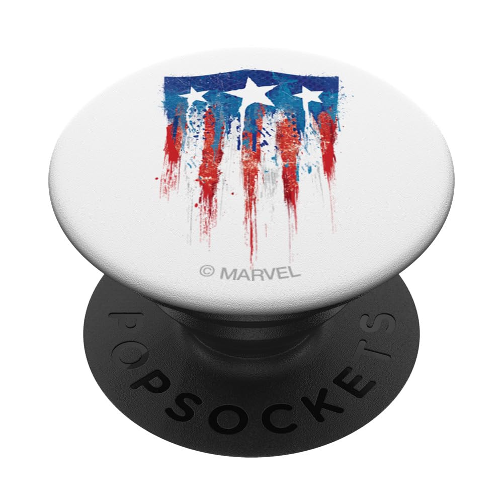 Marvel Captain America Flag Americana PopSockets Standard PopGrip - Swappable Phone Grip & Stand for iPhone, Samsung & Smartphones - Perfect for Workouts, Commuting & Everyday Use