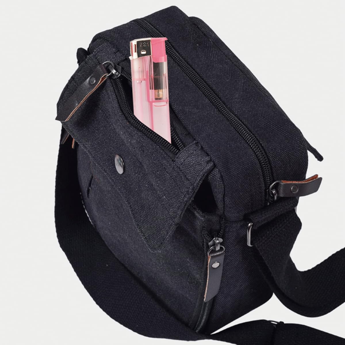 Stylish Unisex Small Canvas Messenger Bag - Crossbody Chest Shoulder Bag for Travel, Work & Daily Use - Multi-Pocket Compact Purse for Men & Women - Perfect for Commuting, Shopping & Outdoor Activities