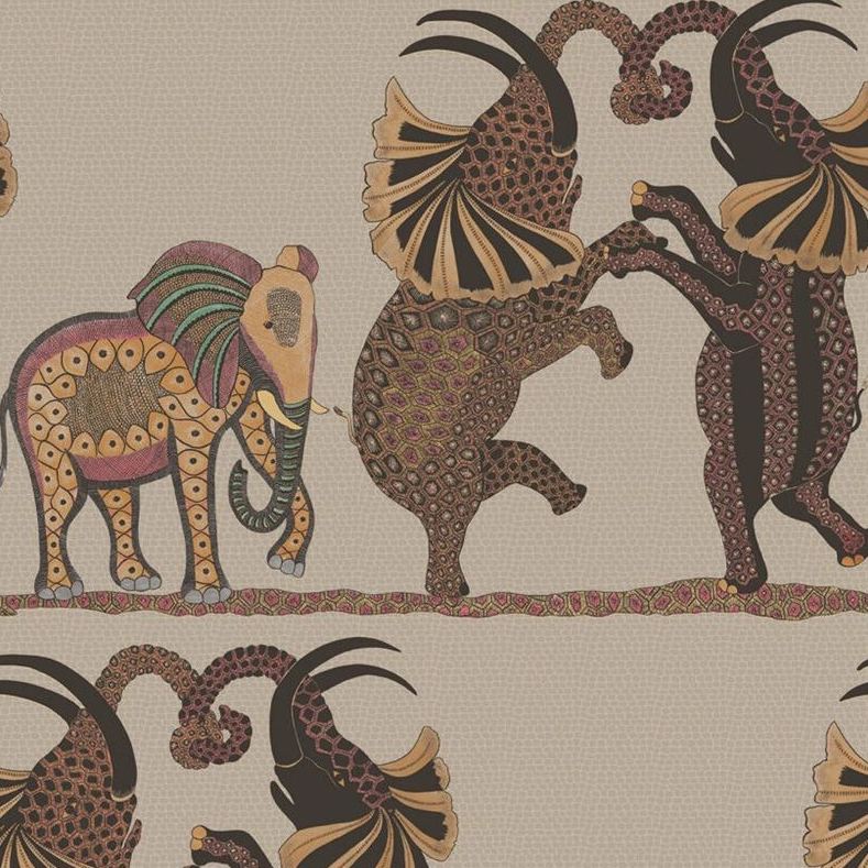 Cole & Son Safari Dance Red Linen Wallpaper - Premium Peel & Stick Wallpaper for Living Room, Bedroom, Nursery Decor | Easy DIY Home Renovation