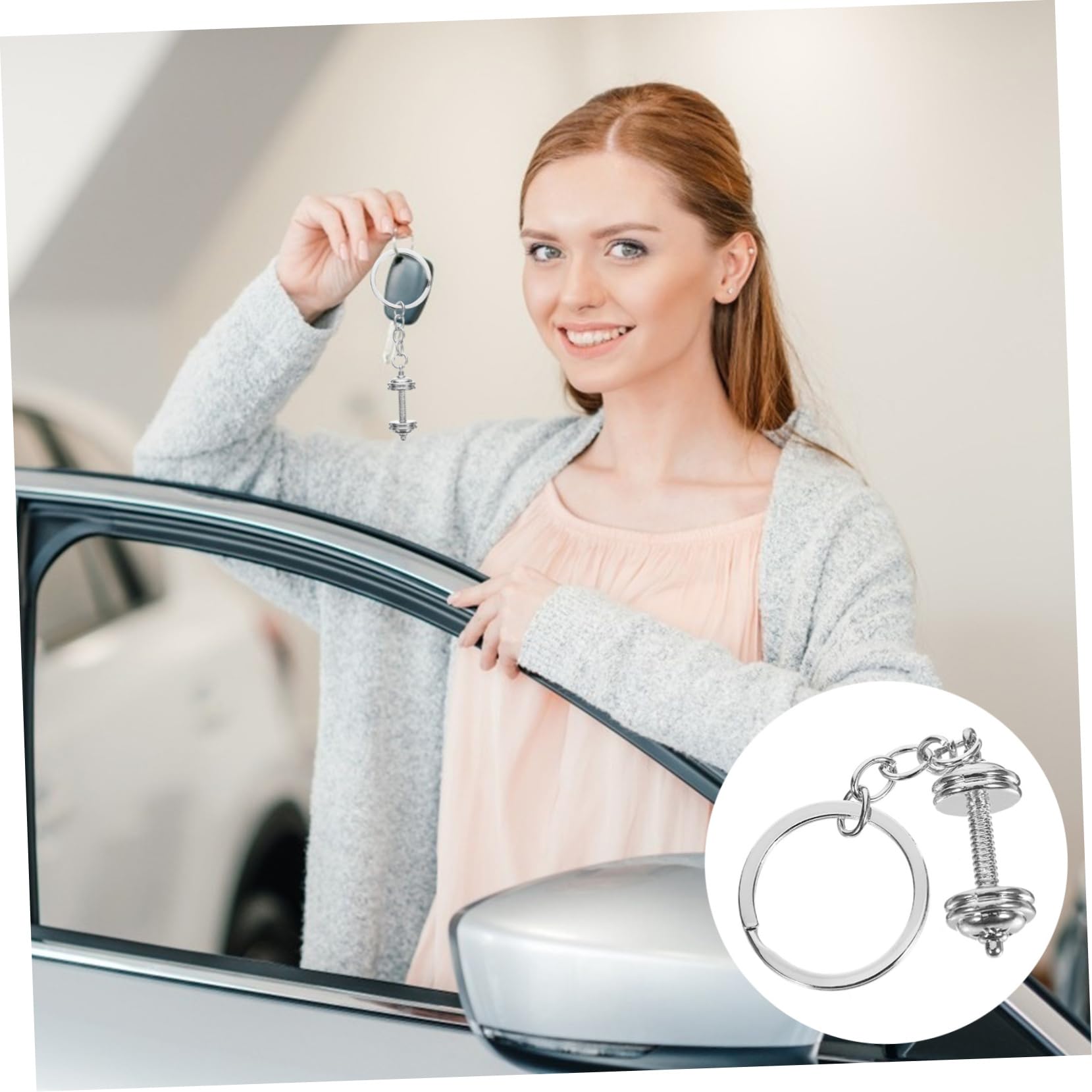 GAROZATION Dumbbell Keychain - Zinc Alloy Sports Keyrings for Gym, Fitness Enthusiasts & Handbag Accessories - Perfect for Workout, Sports & Everyday Carry