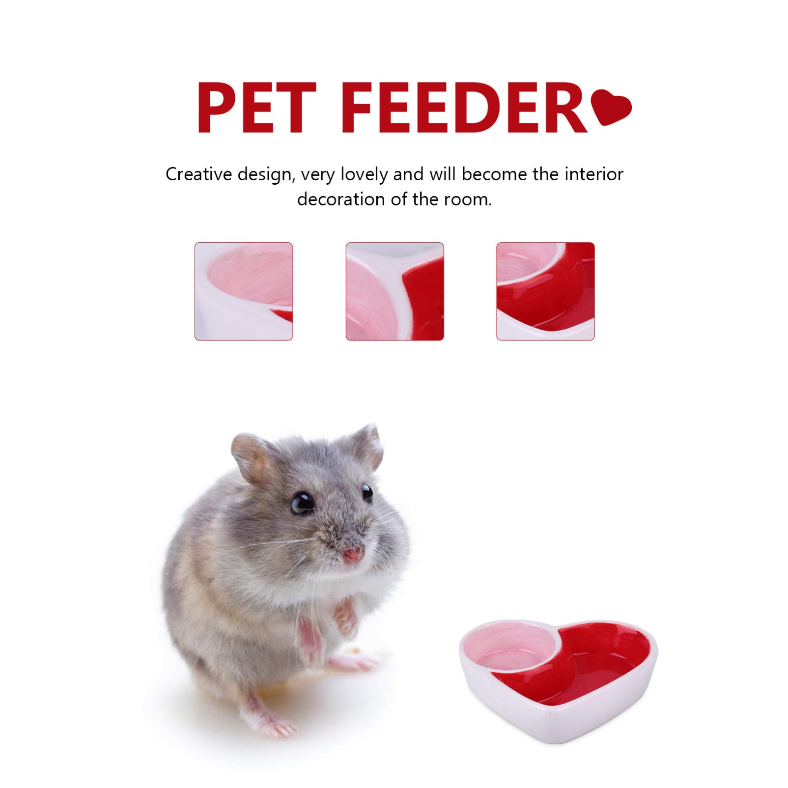 Ceramic Hamster Food Bowl - Small Pet Feeding Dish for Cats & Hamsters - Durable Pet Tableware for Home Use